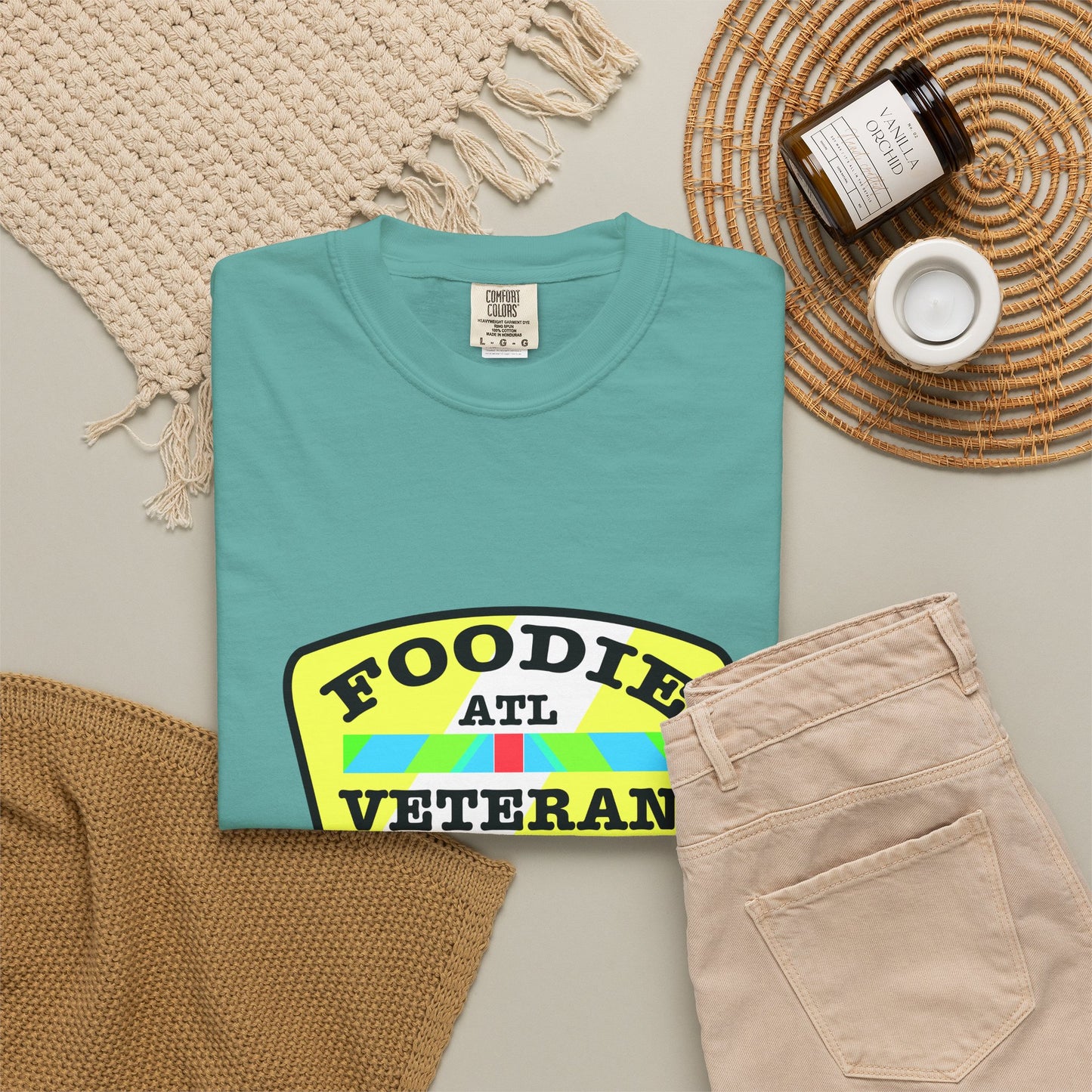 L.O.E.F Foodie Veteran ATL Unisex Tee Shirt (Yellow and Black)