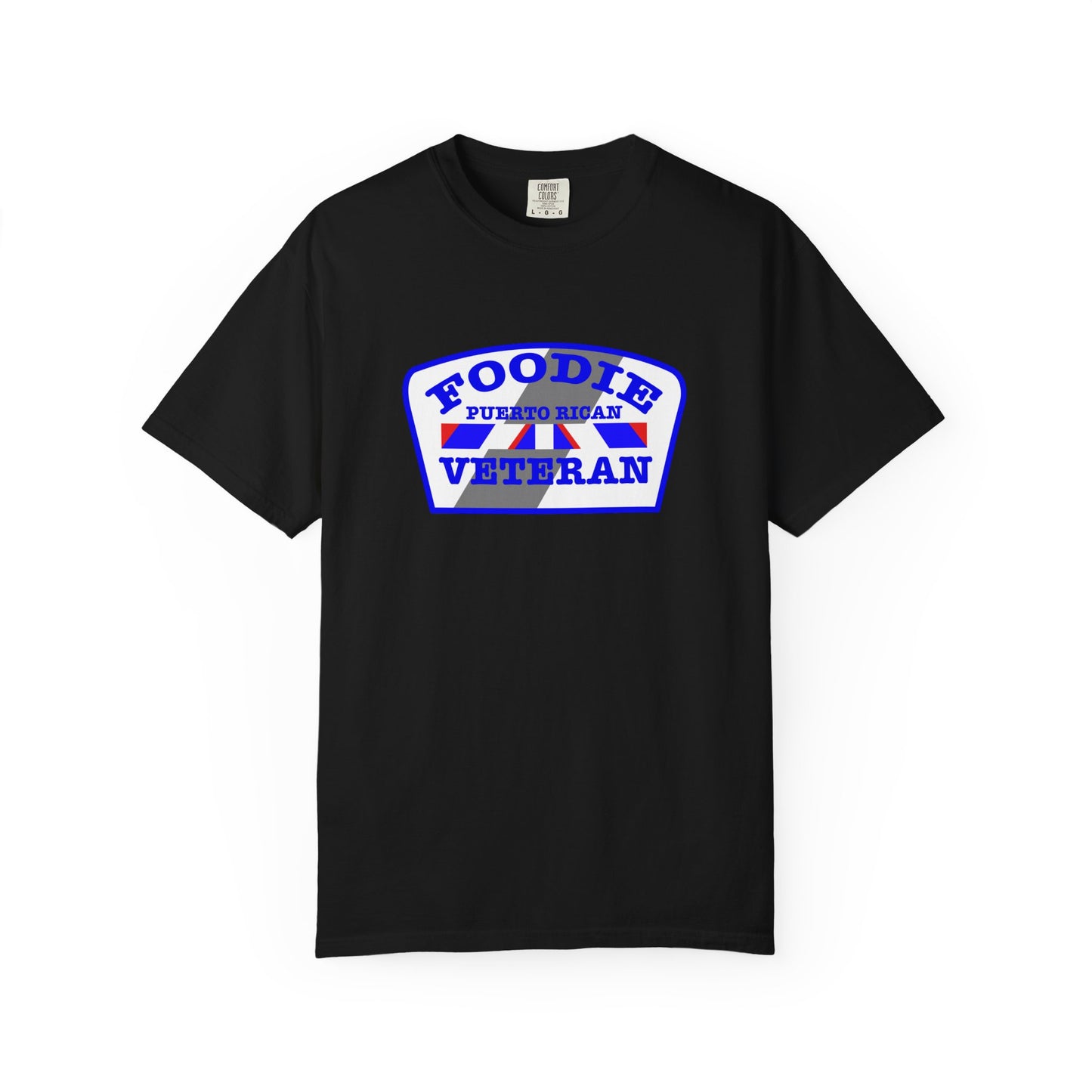 L.O.E.F Foodie Veteran Puerto Rican Unisex Tee Shirt (Blue)