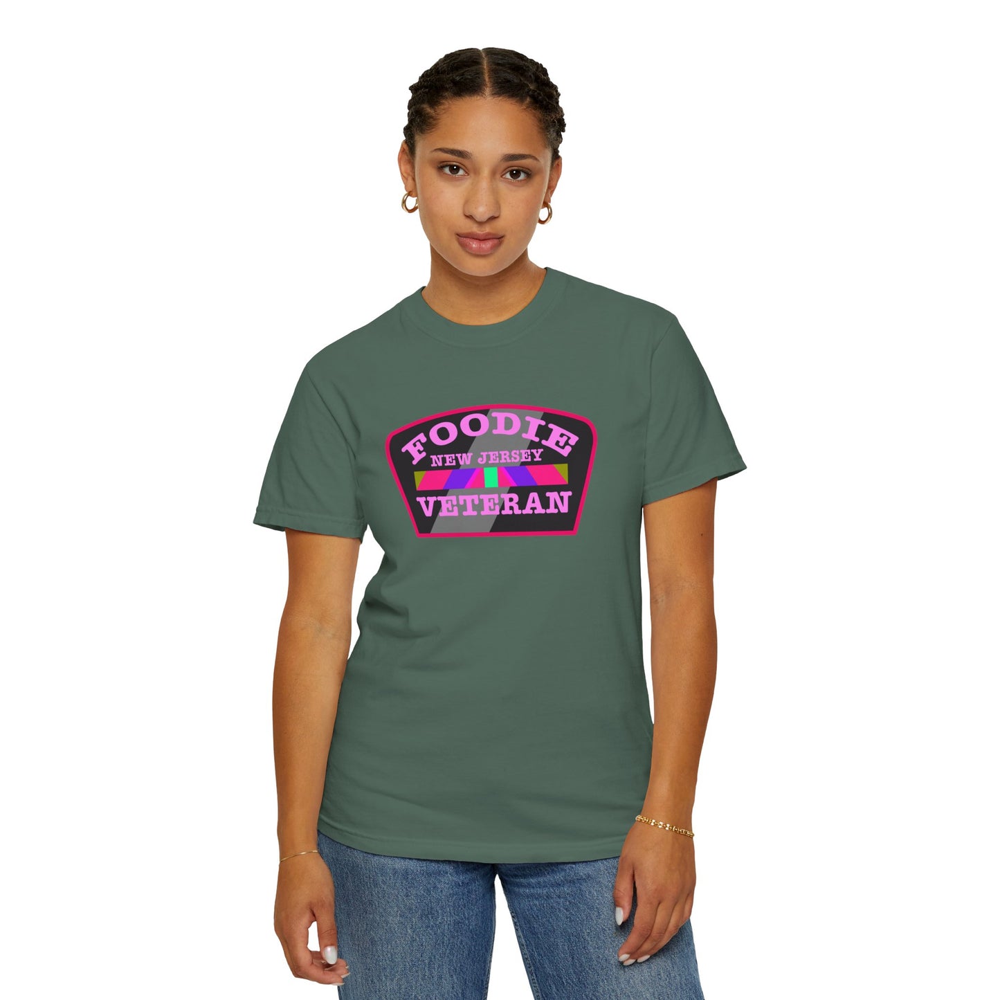L.O.E.F Foodie Veteran NEW JERSEY Unisex Tee Shirt (Pink)