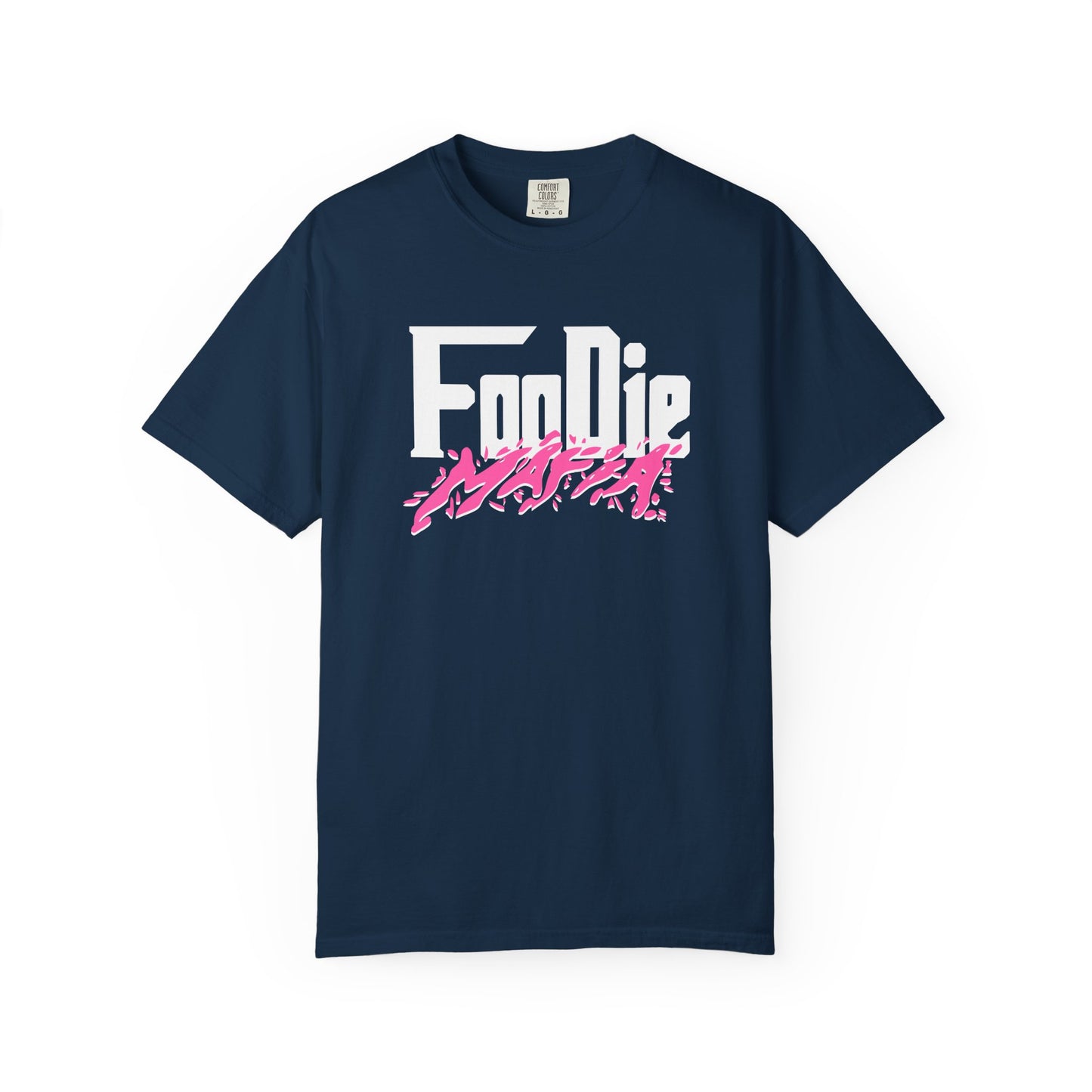 L.O.E.F White Foodie Mafia Unisex Tee Shirt (Hot Pink)