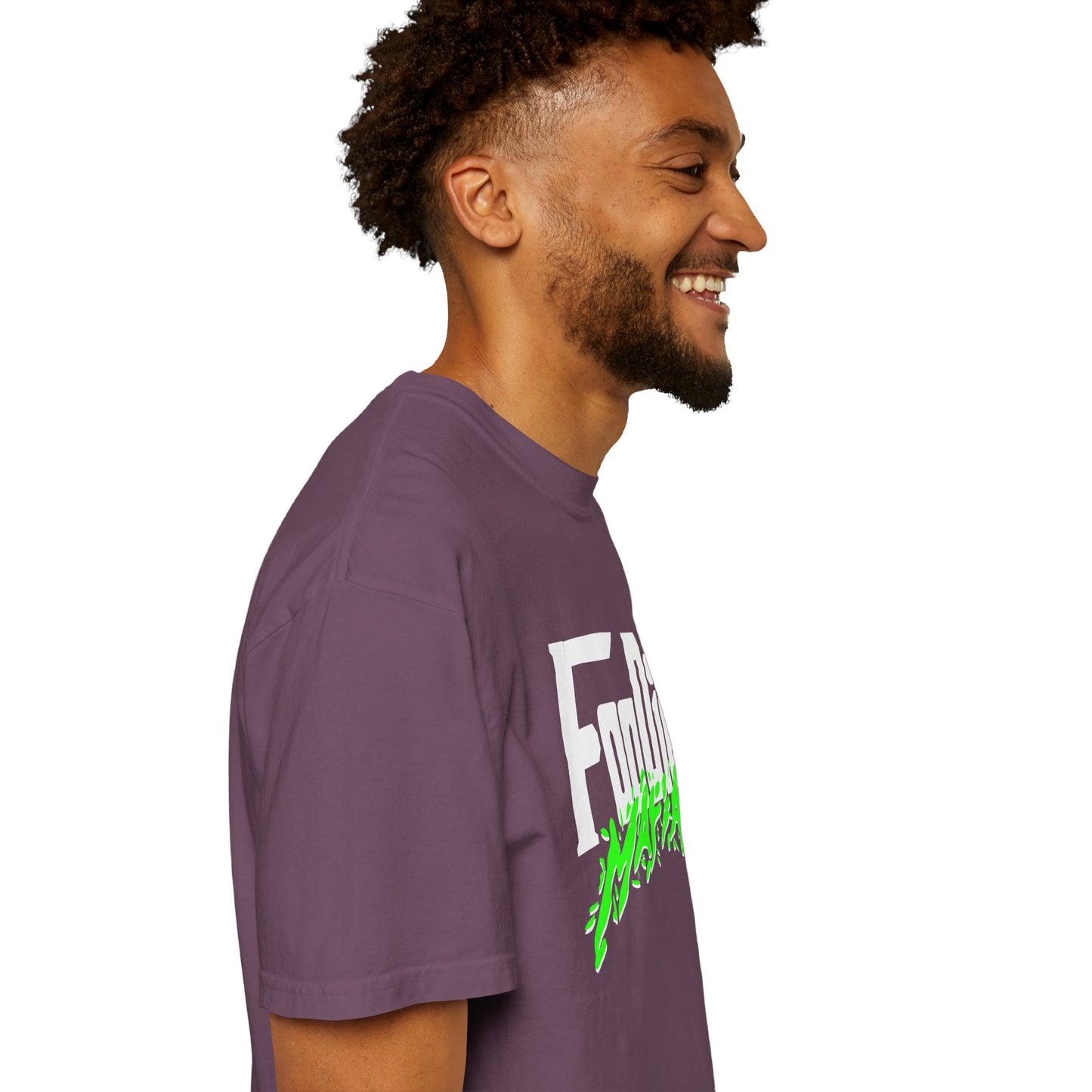 L.O.E.F White Foodie Mafia Unisex Tee Shirt (Neon Green)