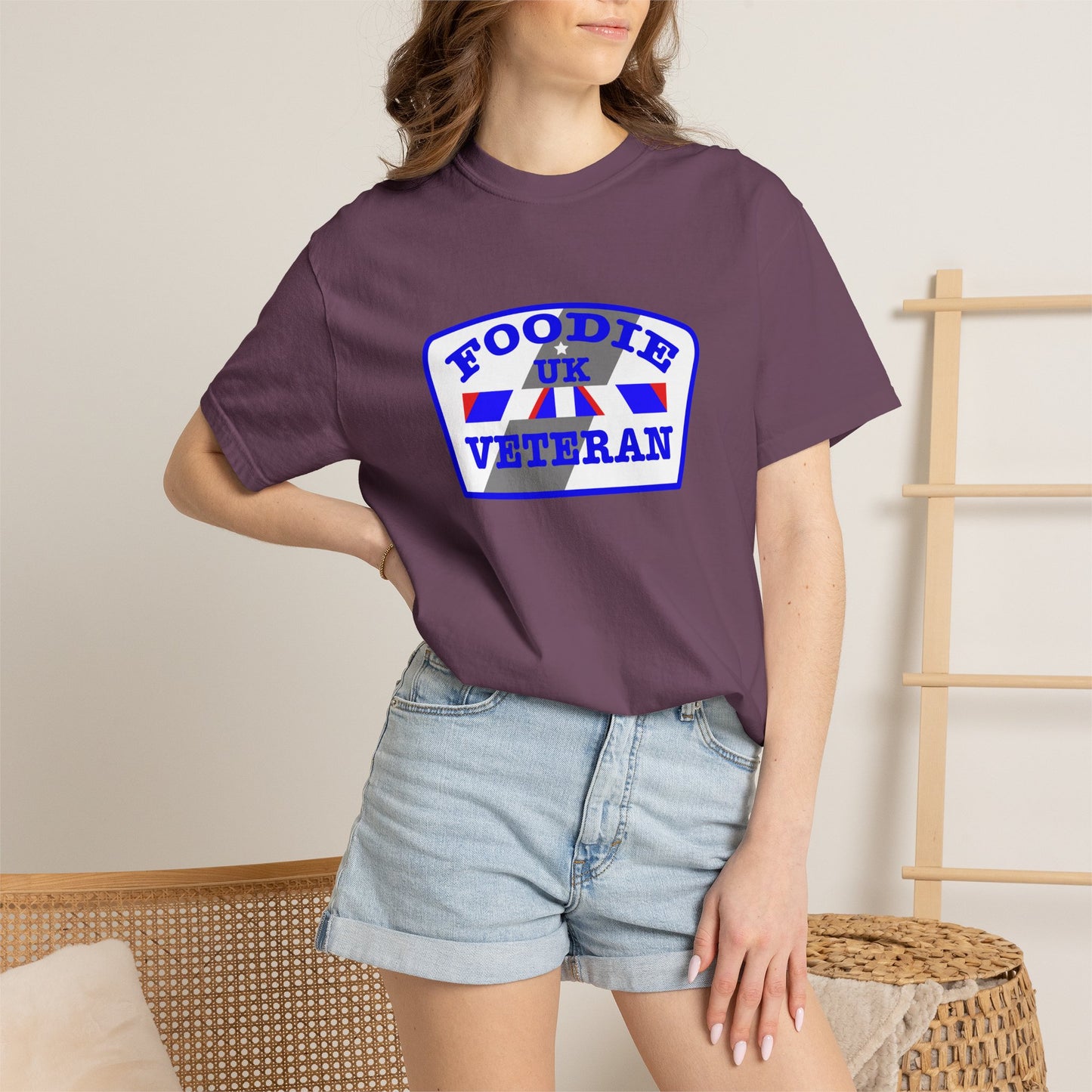 L.O.E.F Foodie Veteran UK Unisex Tee Shirt (Blue)