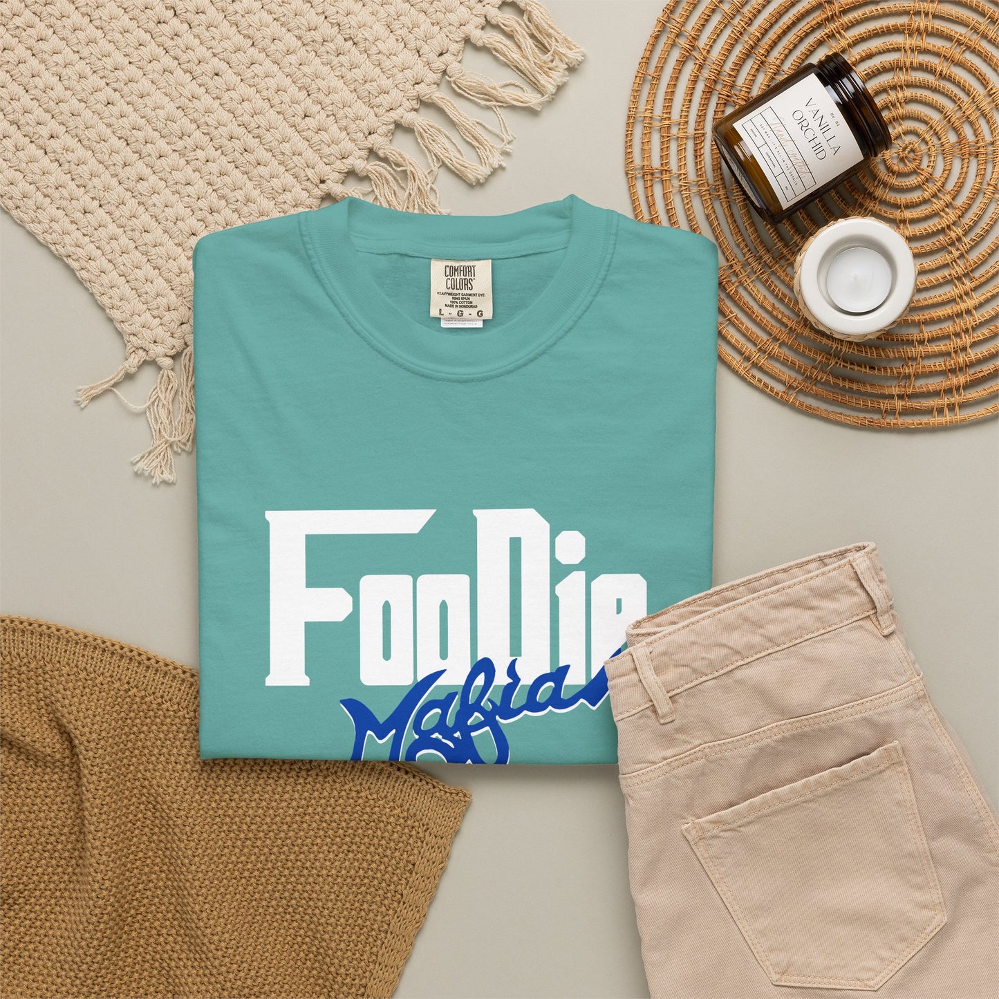 L.O.E.F Foodie Mafia Unisex Tee Shirt  (Dark Blue)