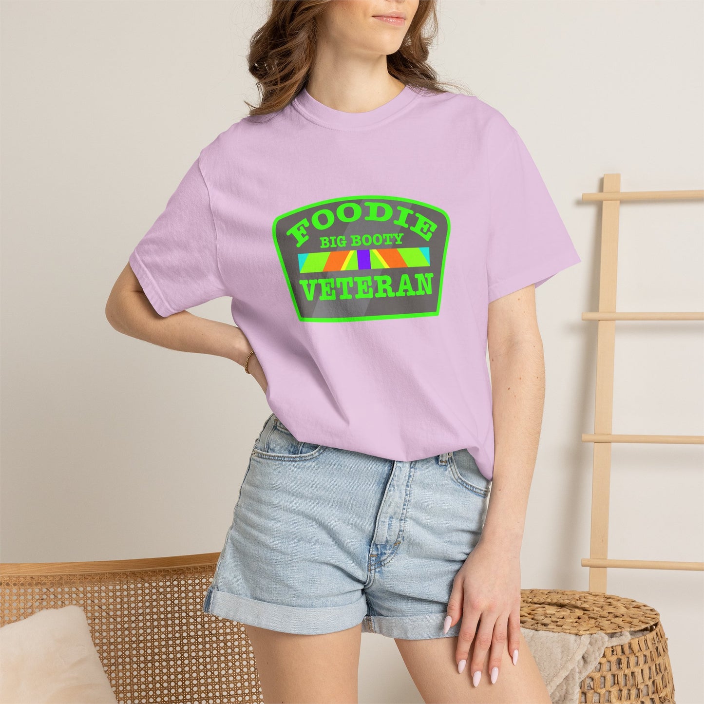 L.O.E.F Foodie Veteran BIG BOOTY Unisex Tee Shirt (Green)