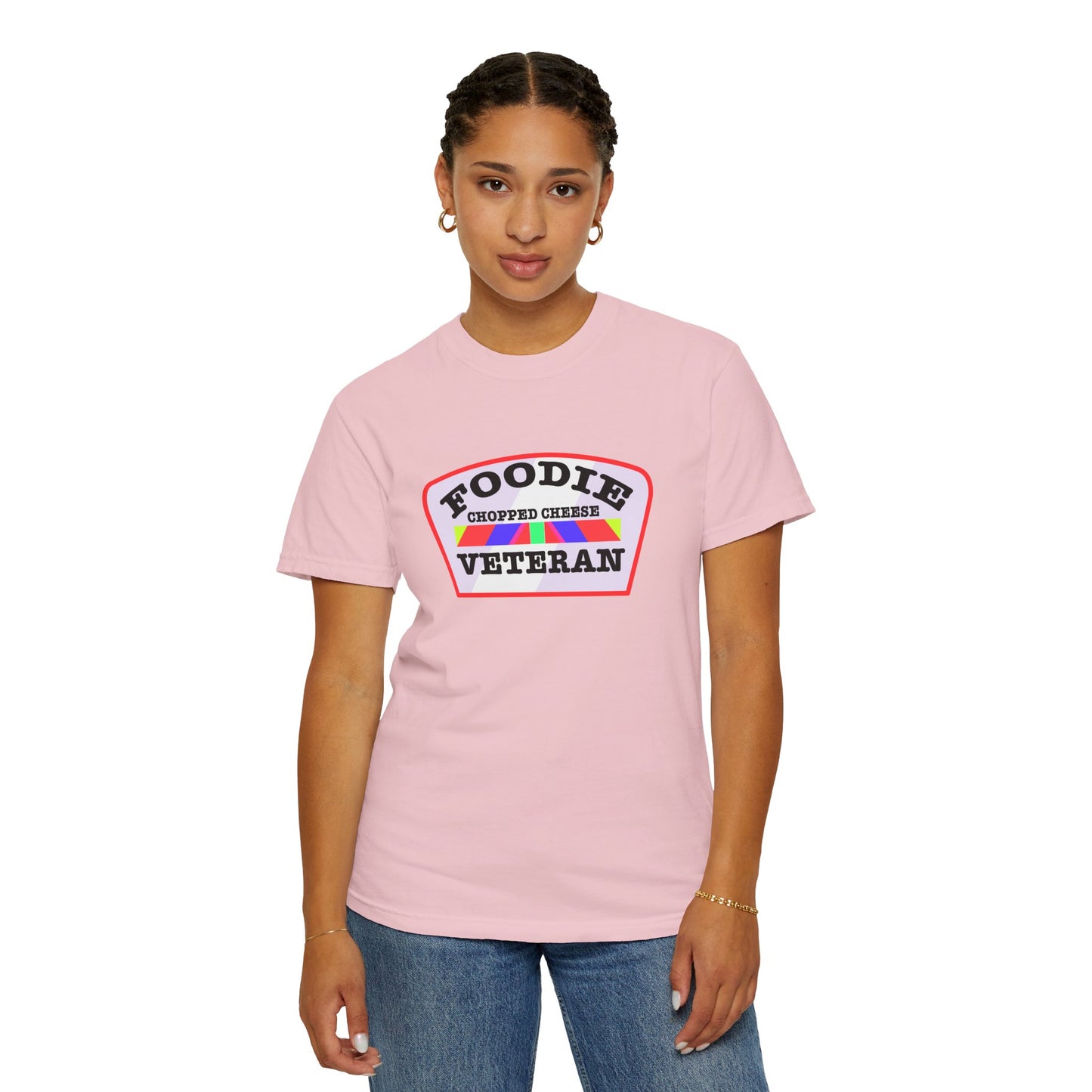 L.O.E.F Foodie Veteran Chopped Cheese Unisex Tee Shirt (Soft Pink)