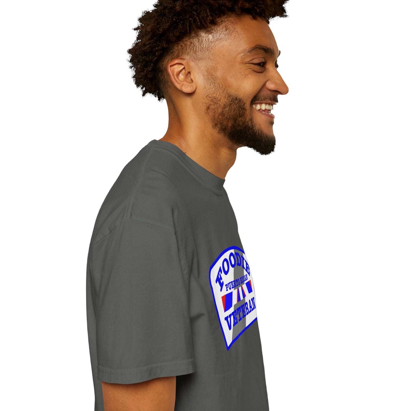 L.O.E.F Foodie Veteran Puerto Rican Unisex Tee Shirt (Blue)