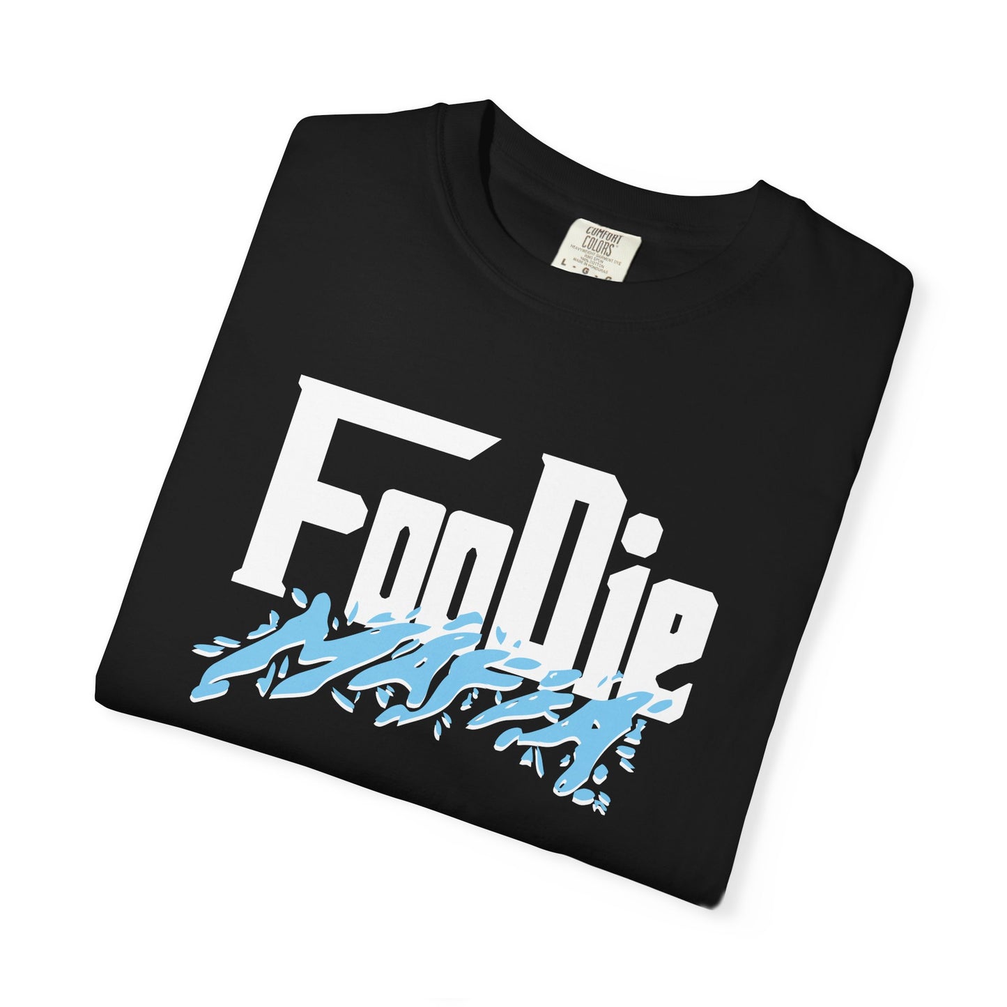 L.O.E.F White Foodie Mafia Unisex Tee Shirt (Sky Blue)