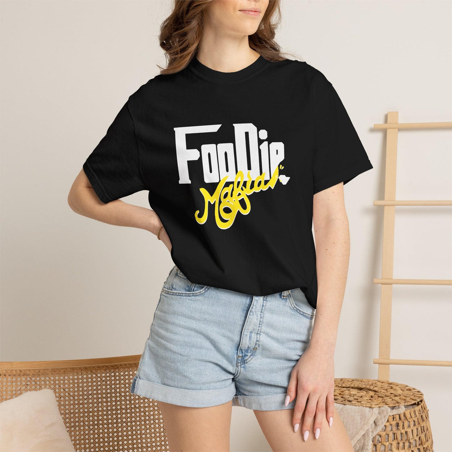 L.O.E.F Foodie Mafia Unisex Tee Shirt  (Yellow)
