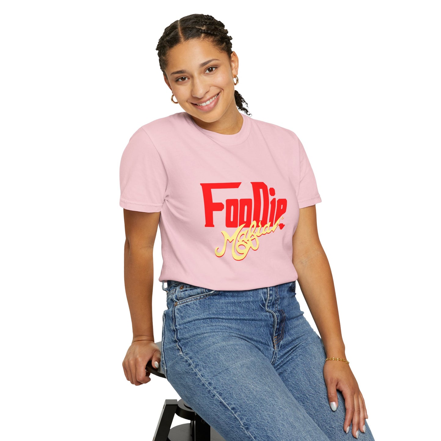 L.O.E.F Red Foodie Mafia Unisex Tee Shirt (Soft Yellow)