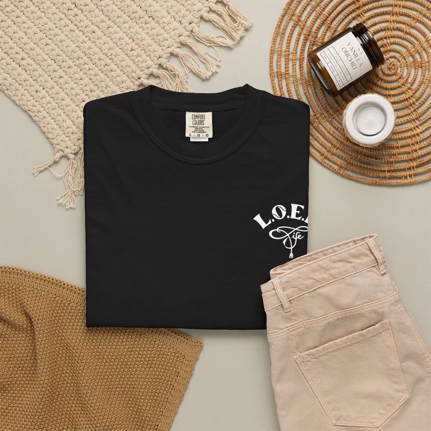 L.O.E.F LIFESTYLE OF EVERYDAY FOODIES Unisex Tee Shirt (White)
