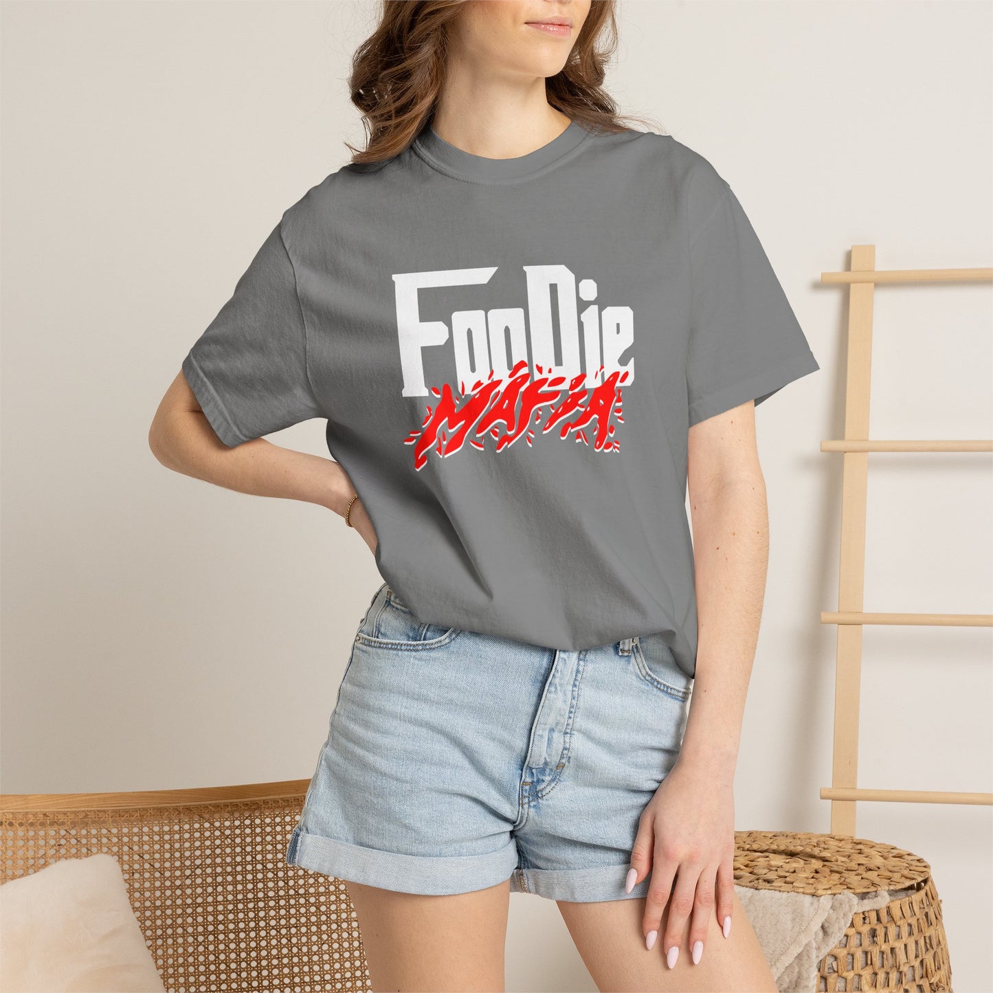 L.O.E.F Foodie Mafia Unisex Tee Shirt  (Red)