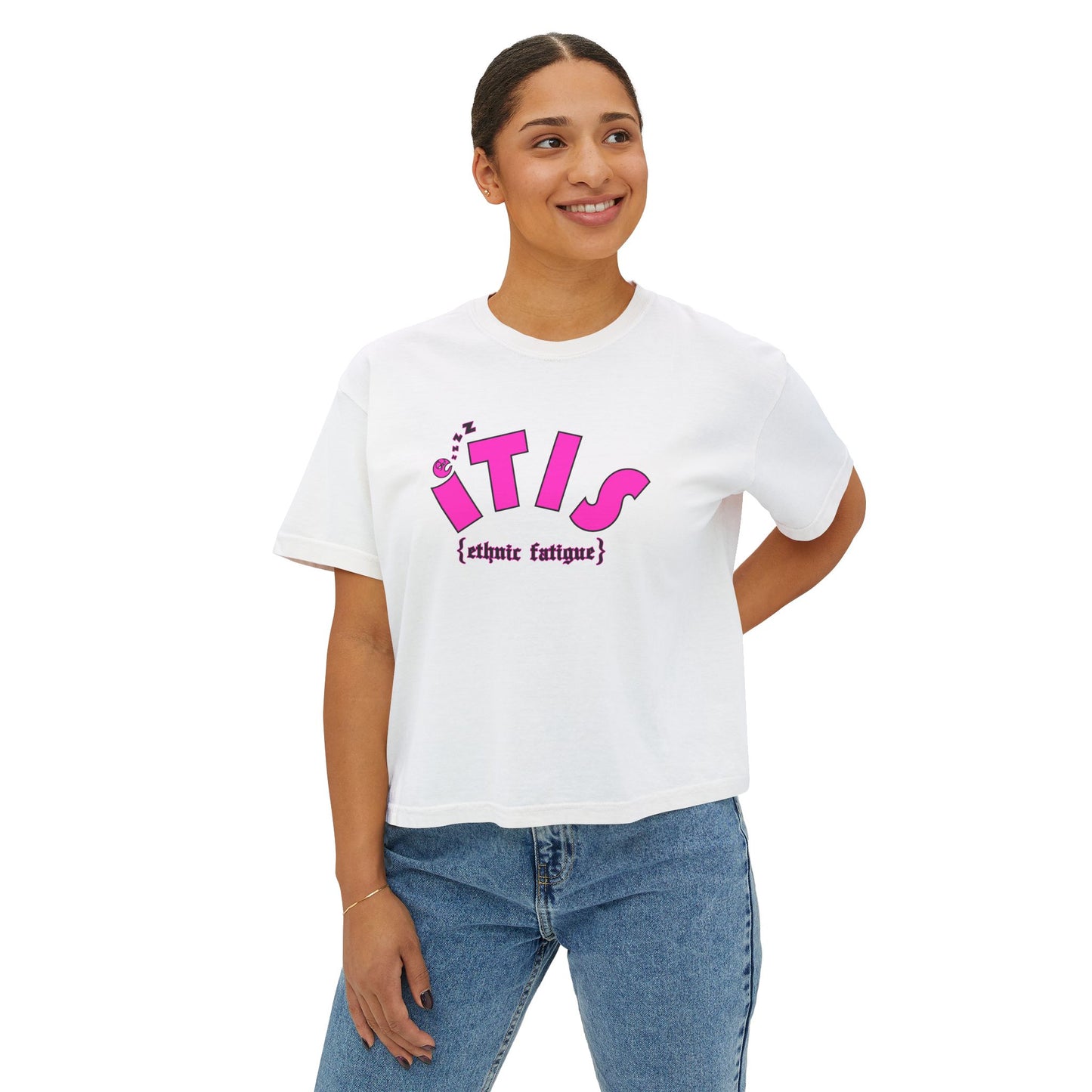 L.O.E.F ITIS Women Boxy Tee (Pink)