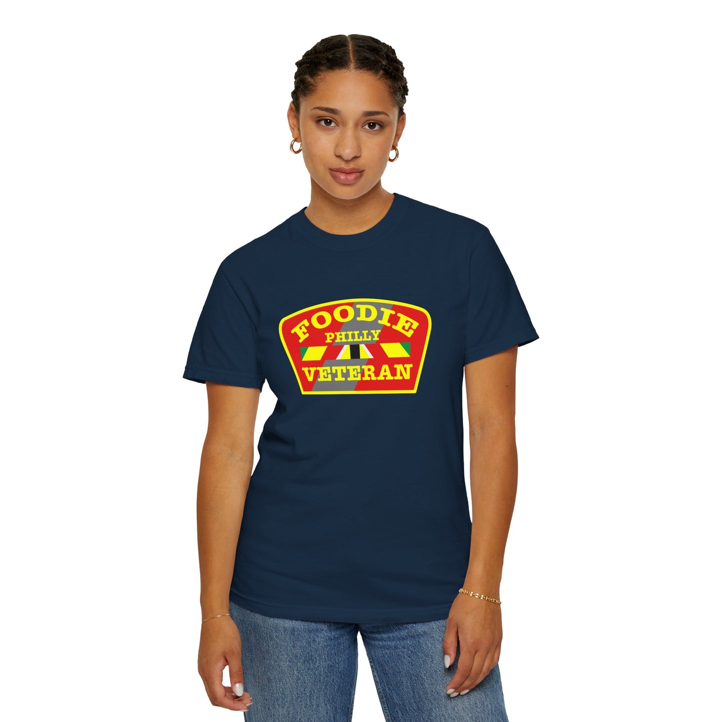 L.O.E.F Foodie Veteran PHILLY Unisex Tee Shirt (Yellow)