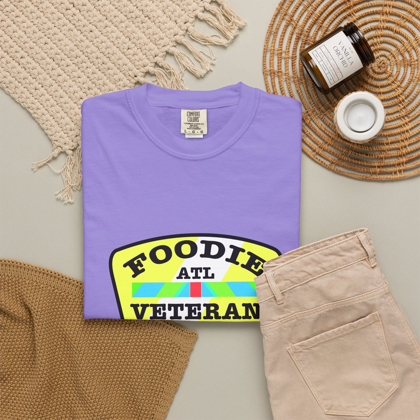 L.O.E.F Foodie Veteran ATL Unisex Tee Shirt (Yellow and Black)