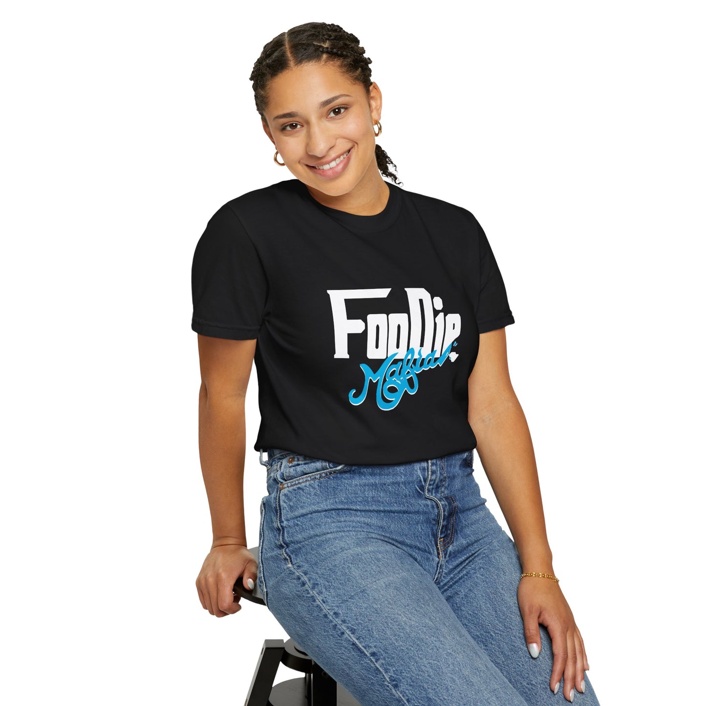 L.O.E.F White Foodie Mafia Unisex Tee shirt (Apricot)