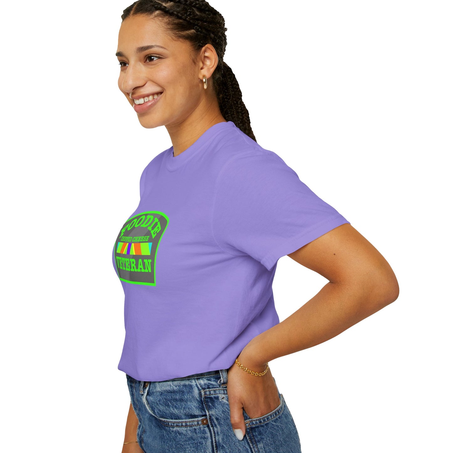L.O.E.F Foodie Veteran Chopped Cheese Unisex Tee Shirt (Neon Green)