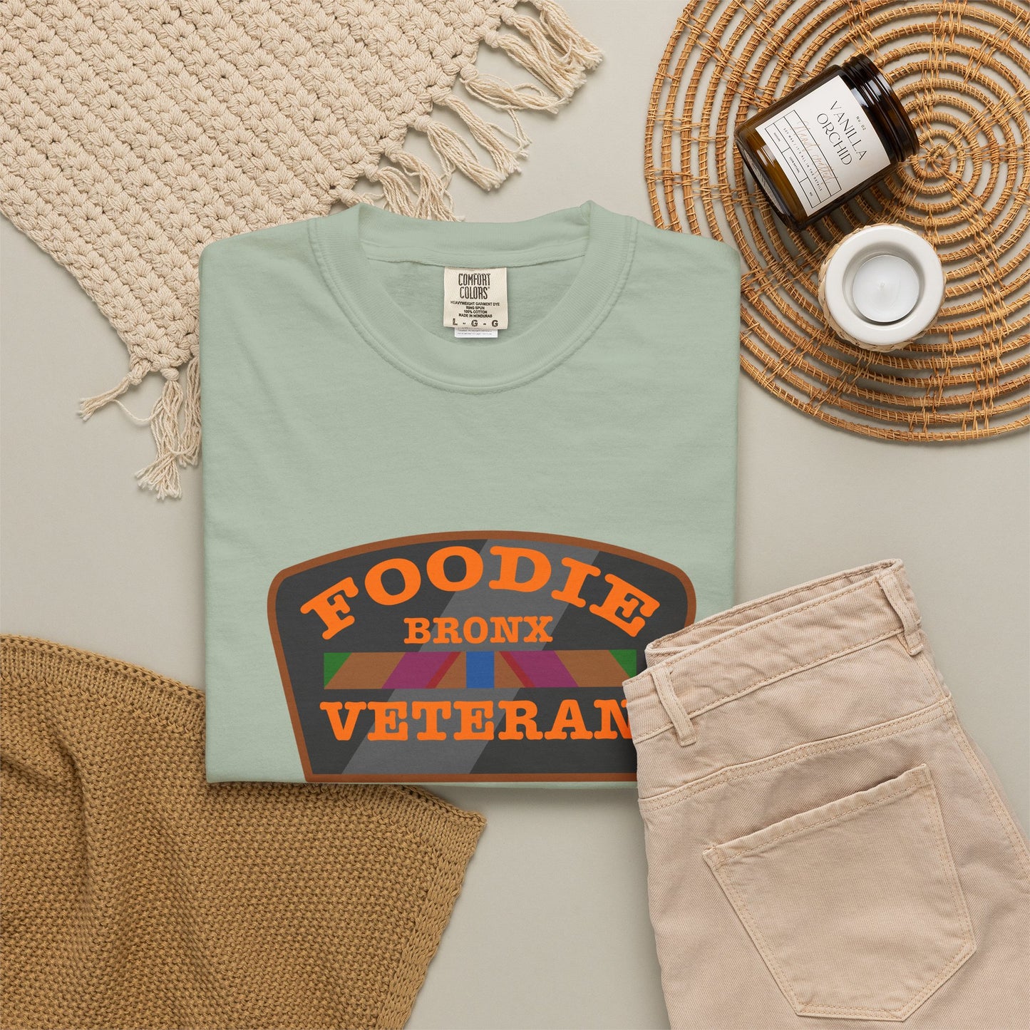 L.O.E.F Foodie Veteran Bronx Unisex Tee Shirt (Orange)