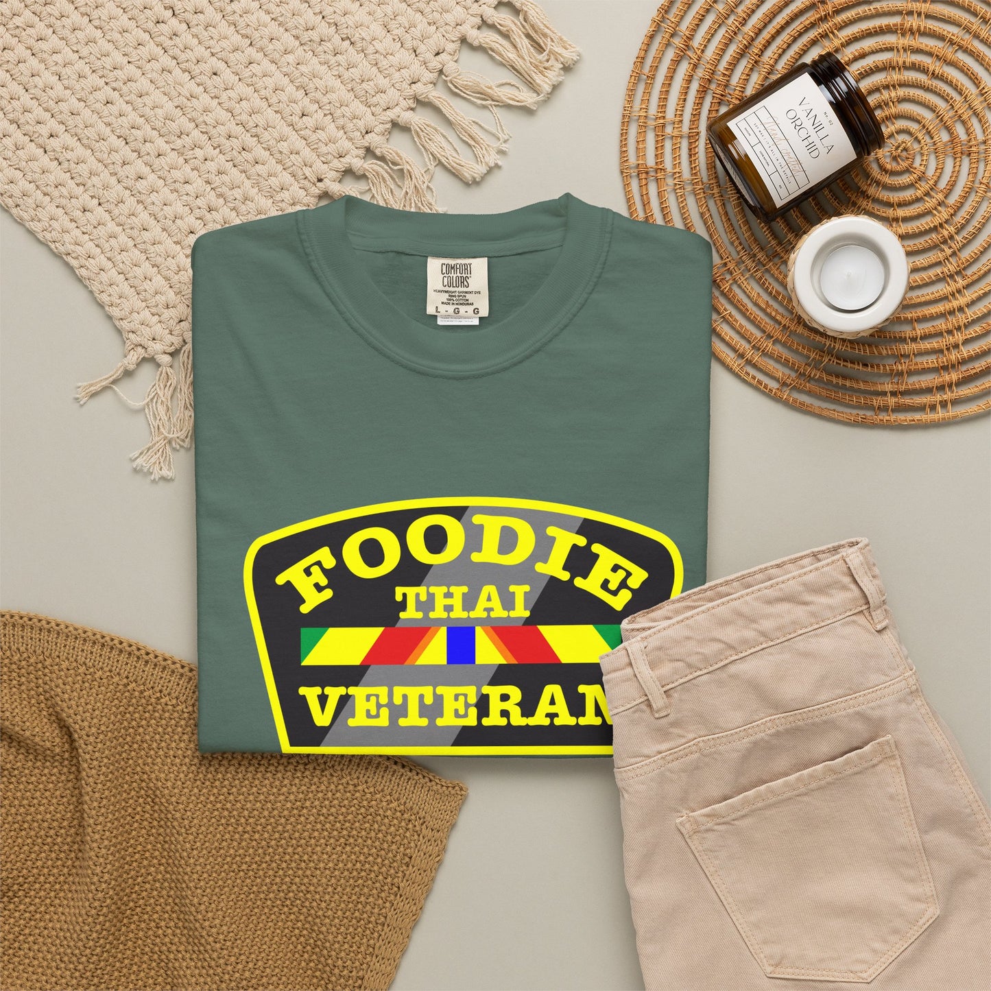 L.O.E.F Foodie Veteran THAI Unisex Tee Shirt (Yellow)