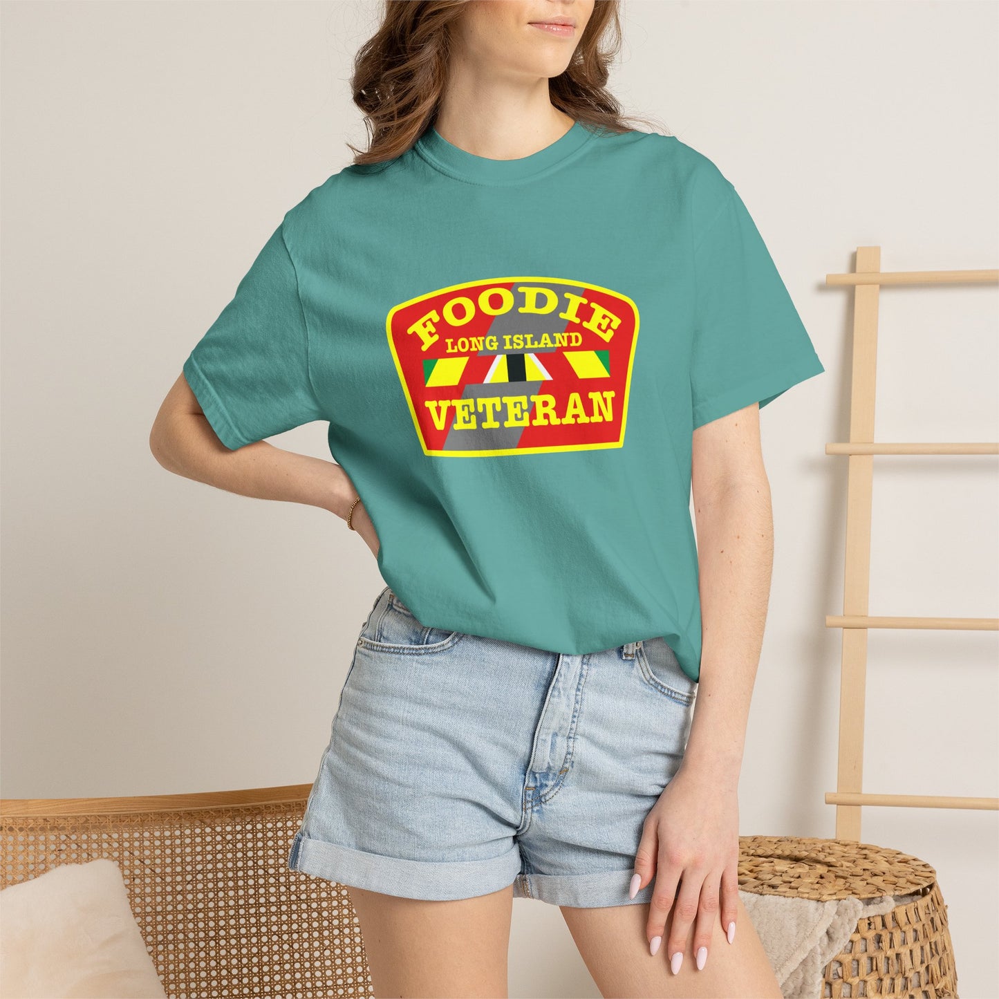L.O.E.F Foodie Veteran Long Island Unisex Tee Shirt (Yellow)