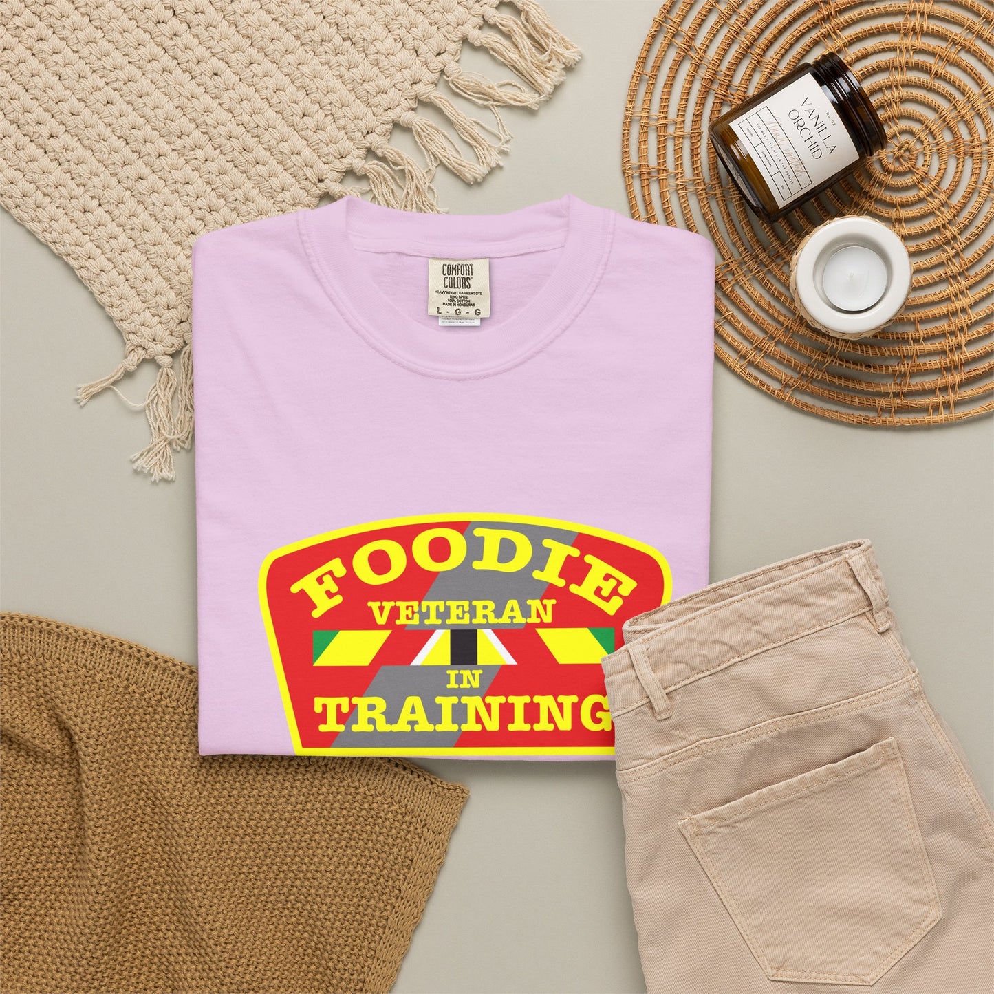 L.O.E.F Foodie Veteran IN TRAINING Unisex Tee Shirt (Yellow)