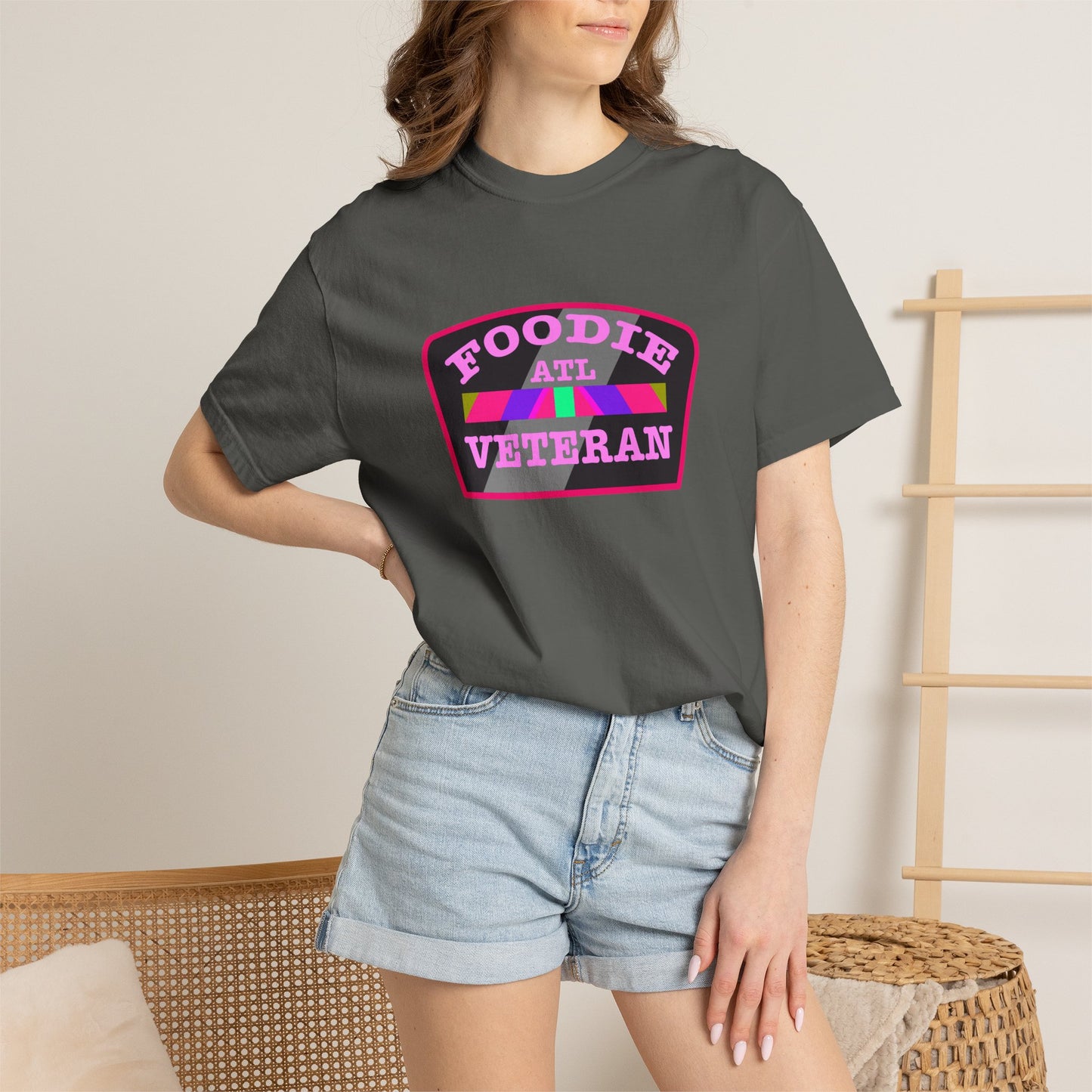 L.O.E.F Foodie Veteran ATL Unisex Tee Shirt (Pink)