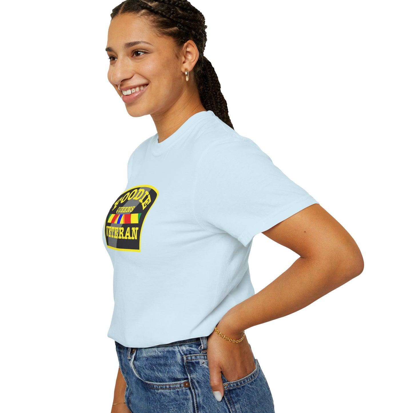 L.O.E.F Foodie Veteran QUEENS Unisex Tee Shirt (Yellow)