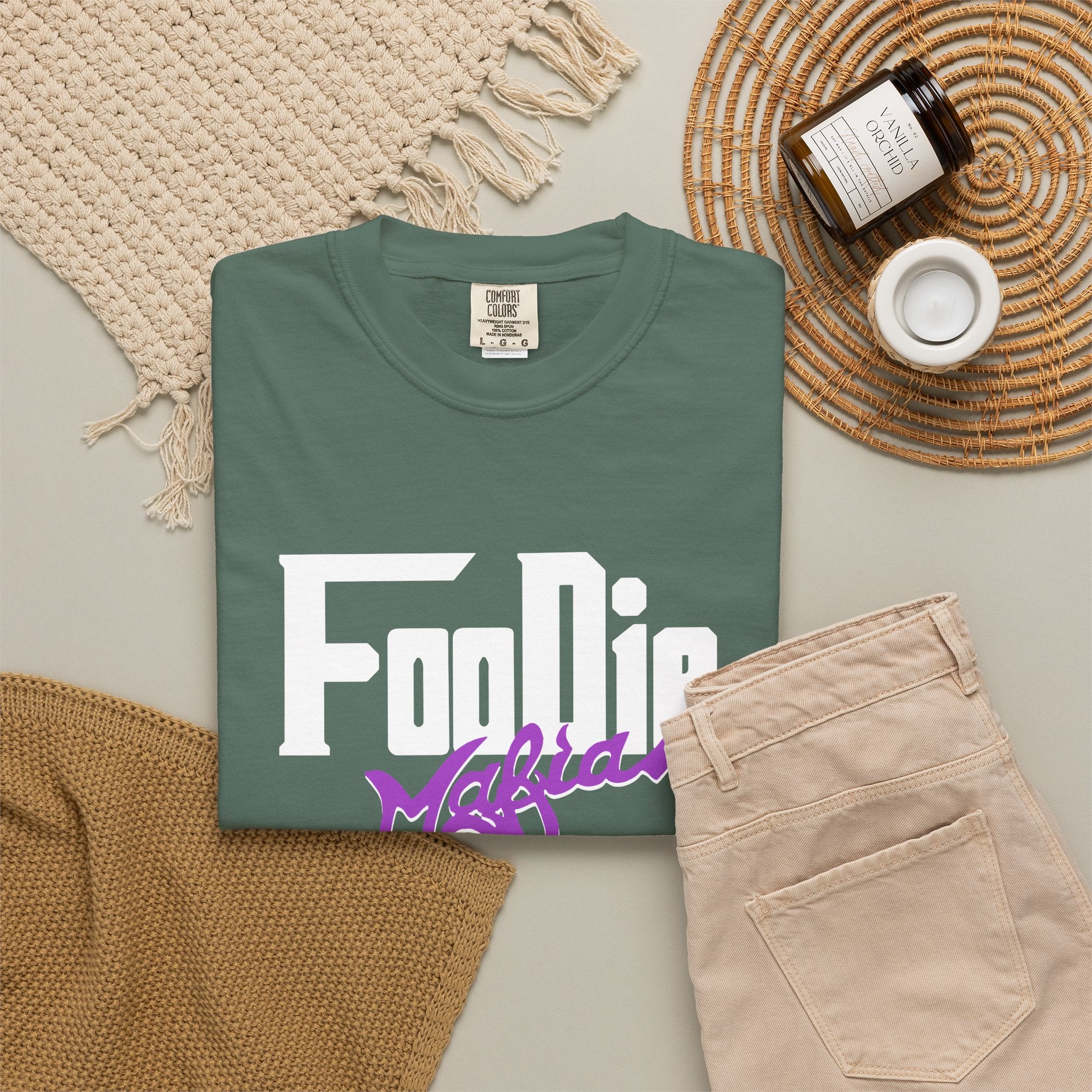 L.O.E.F Foodie Mafia Unisex Tee Shirt  (Purple)