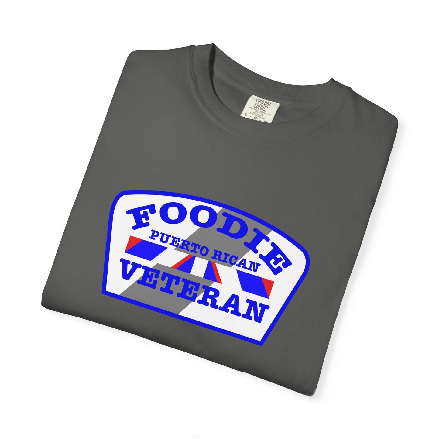 L.O.E.F Foodie Veteran Puerto Rican Unisex Tee Shirt (Blue)