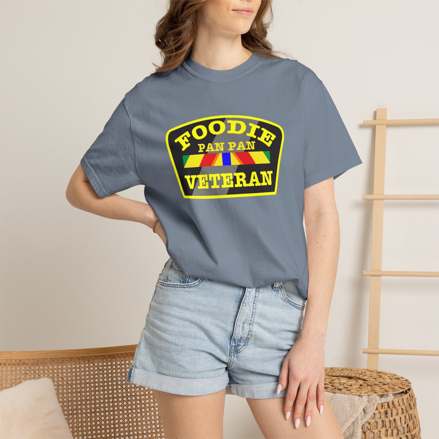 L.O.E.F Foodie Veteran PAN PAN Unisex Tee Shirt (Yellow)