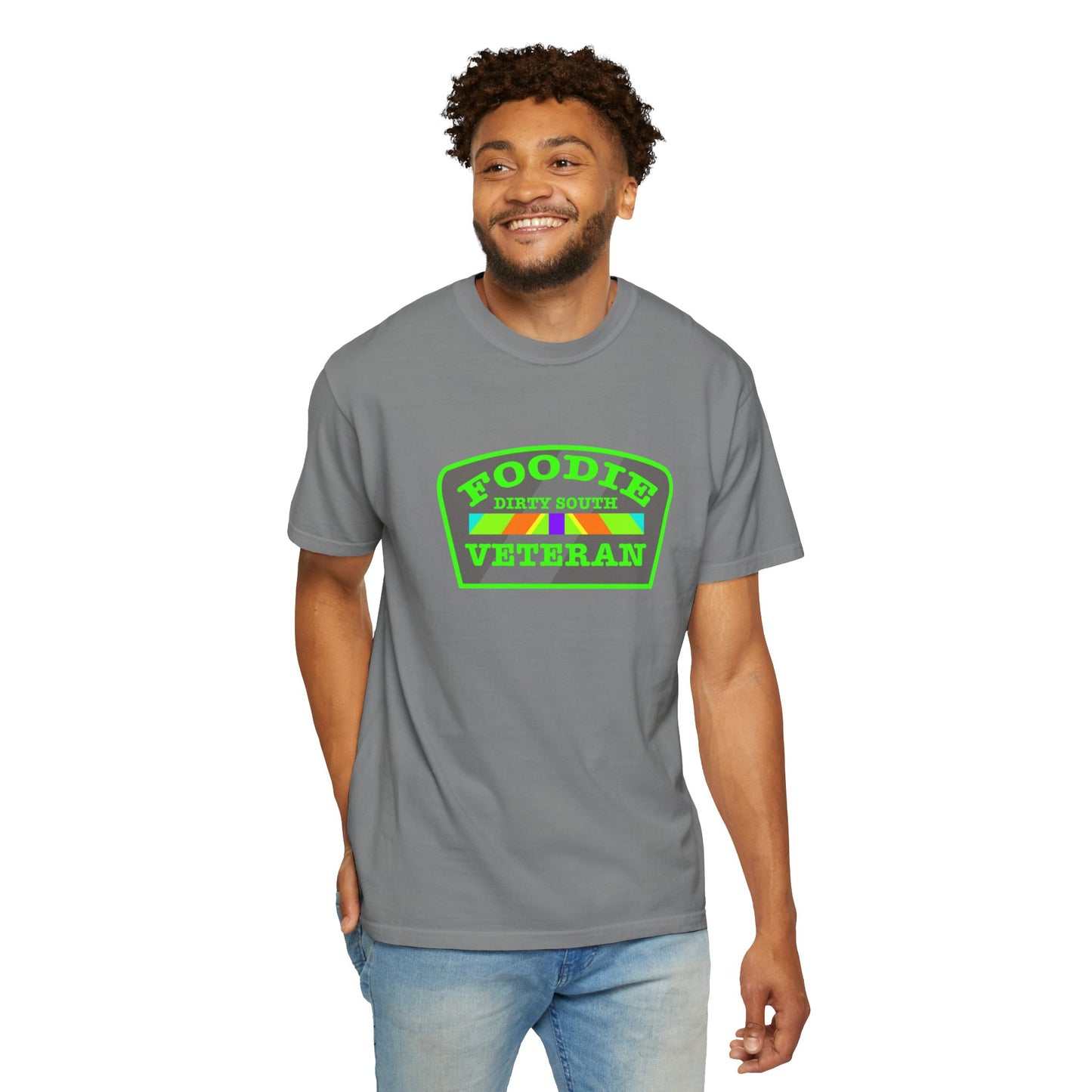 L.O.E.F Foodie Veteran DIRTY SOUTH Unisex Tee Shirt (Neon Green)