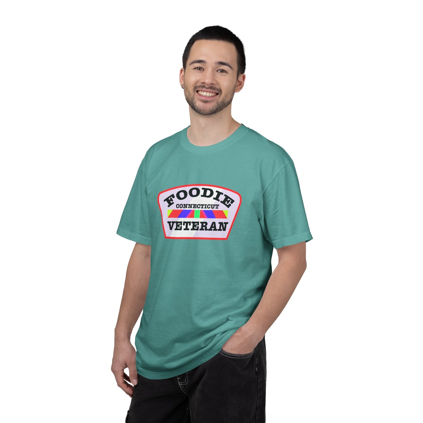 L.O.E.F Foodie Veteran CONNECTICUT Unisex Tee Shirt (Soft Pink)