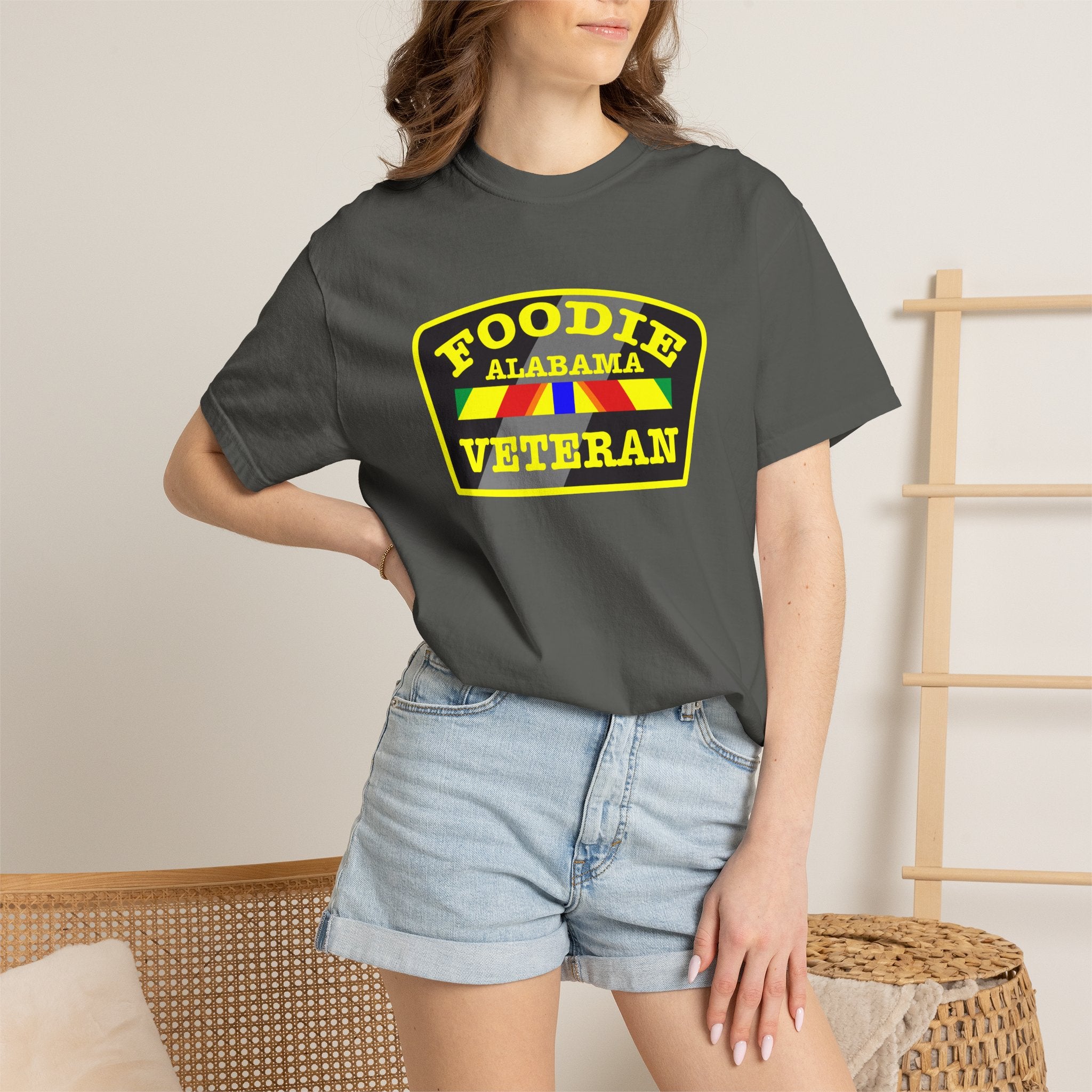 L.O.E.F Foodie Veteran ALABAMA Unisex Tee Shirt (Yellow)