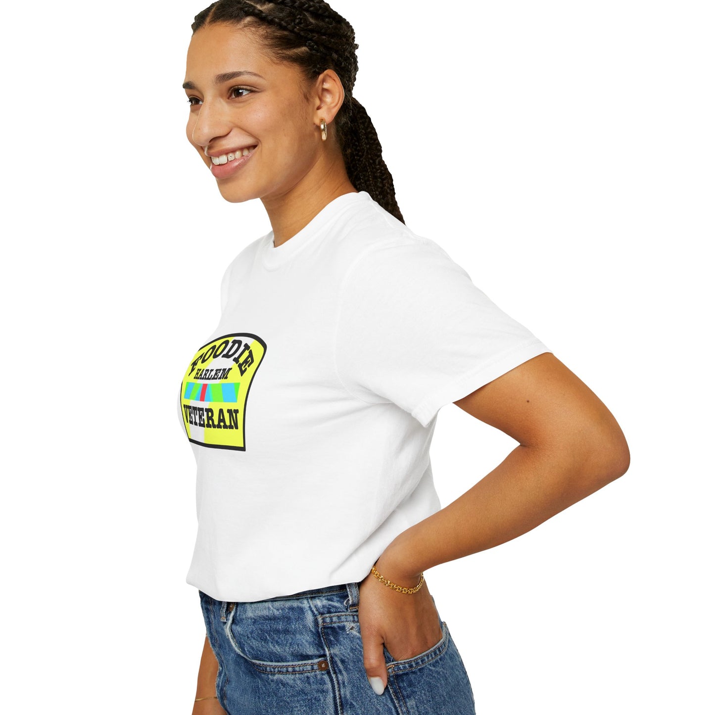 L.O.E.F Foodie Veteran HARLEM Unisex Tee Shirt (Yellow and Black)