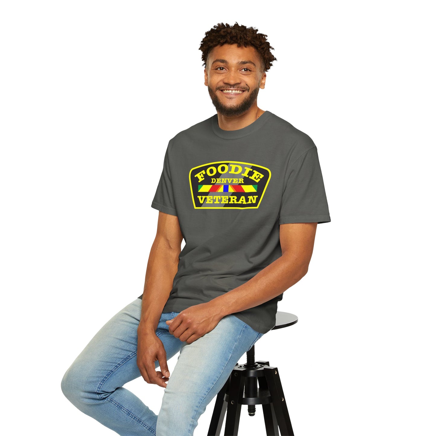 L.O.E.F Foodie Veteran DENVER Unisex Tee Shirt (Yellow)