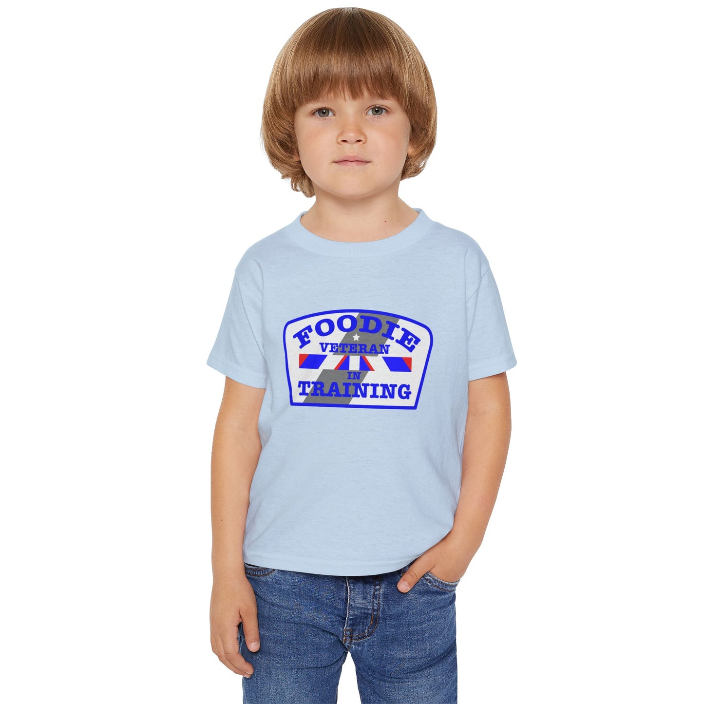 L.O.E.F Foodie Veteran In Training Toddler Tee Shirt (Blue)
