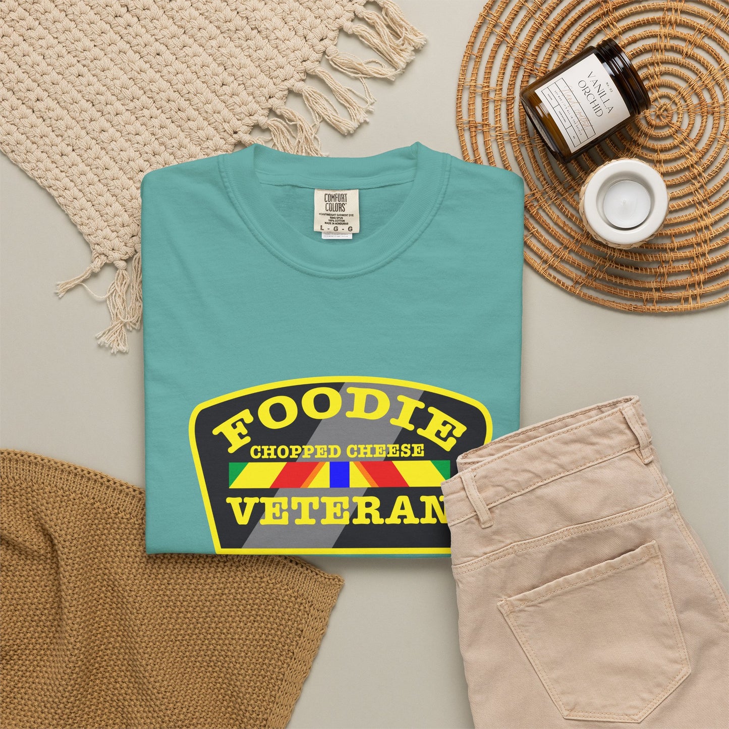 L.O.E.F Foodie Veteran Chopped Cheese Unisex Tee Shirt (Yellow)