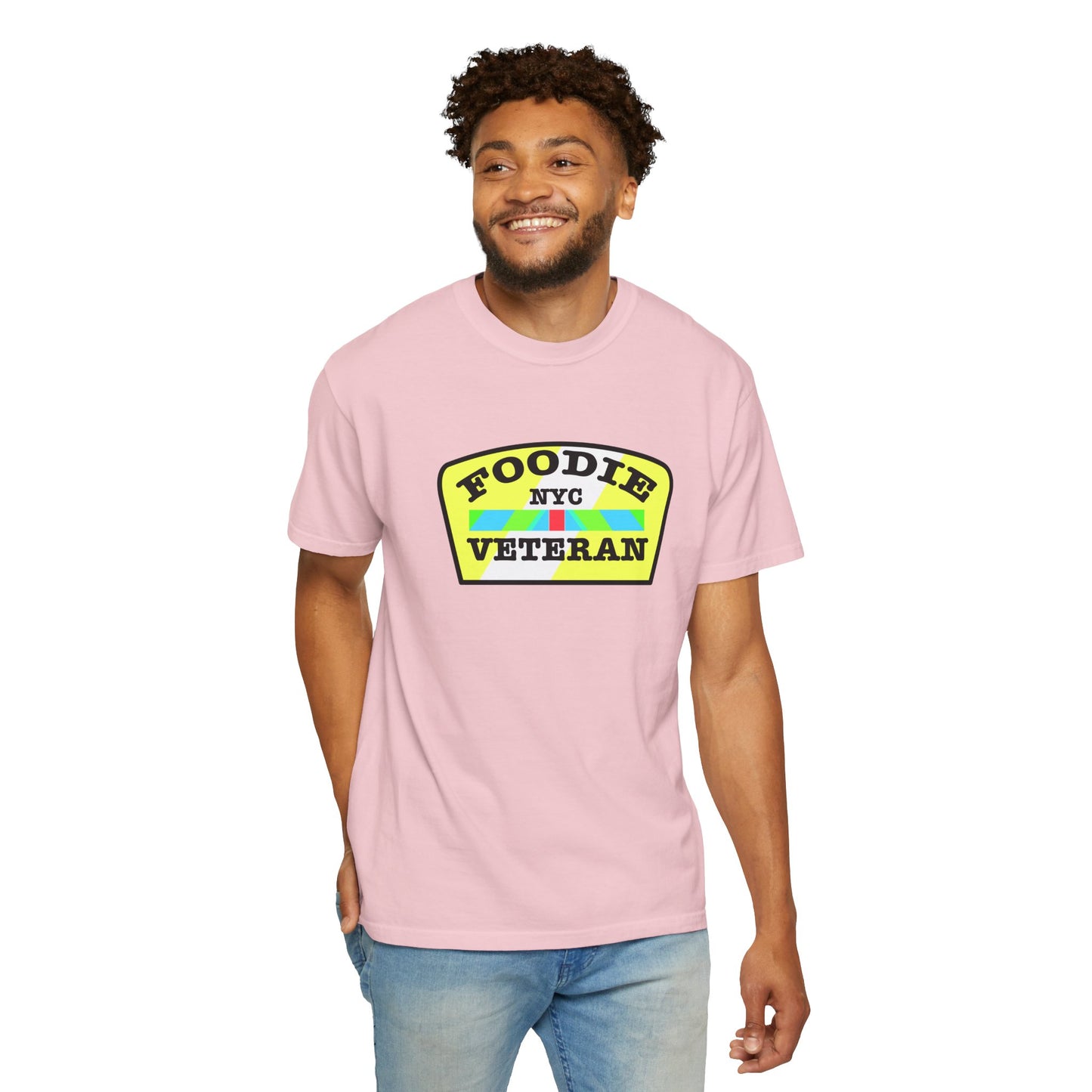 L.O.E.F Foodie Veteran NYC Unisex Tee Shirt (Yellow and Black)