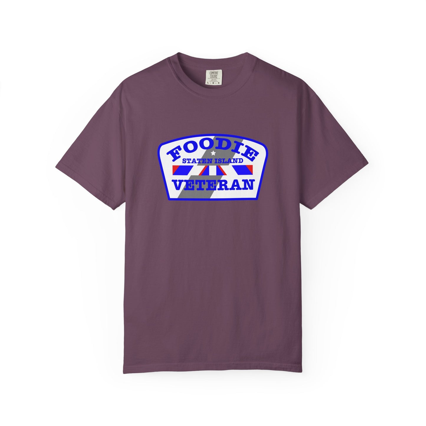 L.O.E.F Foodie Veteran STATEN ISLAND Unisex Tee Shirt (Blue)