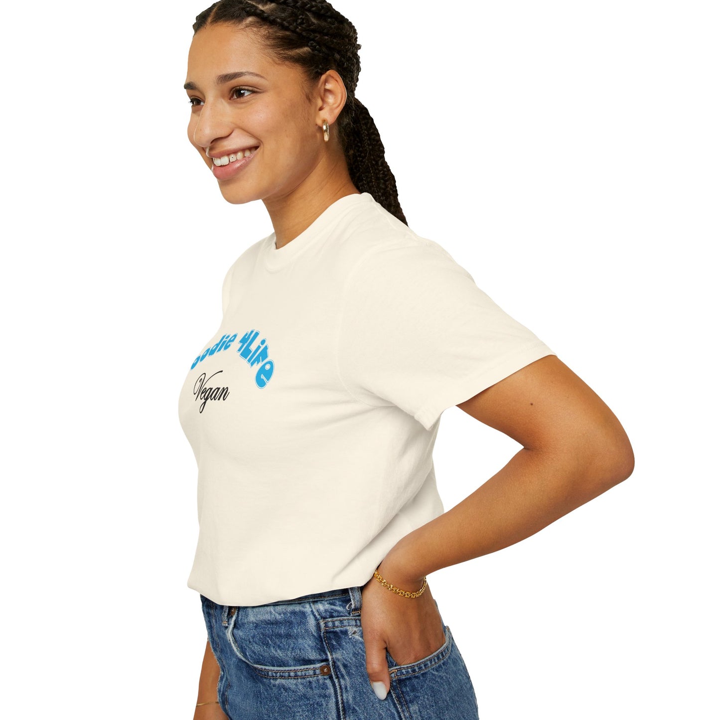 L.O.E.F Foodie 4Life Vegan Unisex Tee Shirt (Sky Blue)