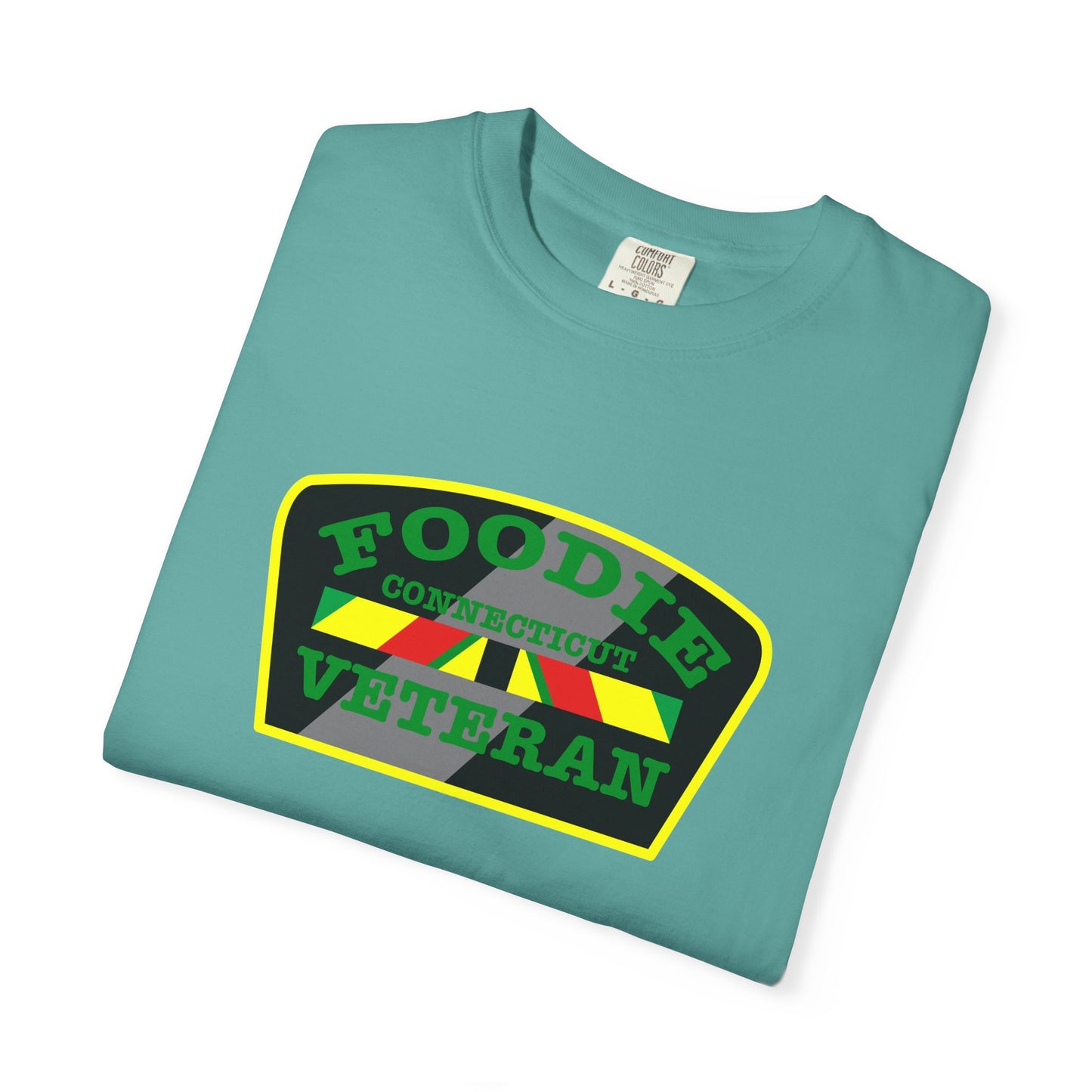 L.O.E.F Foodie Veteran CONNECTICUT Unisex Tee Shirt (Green)