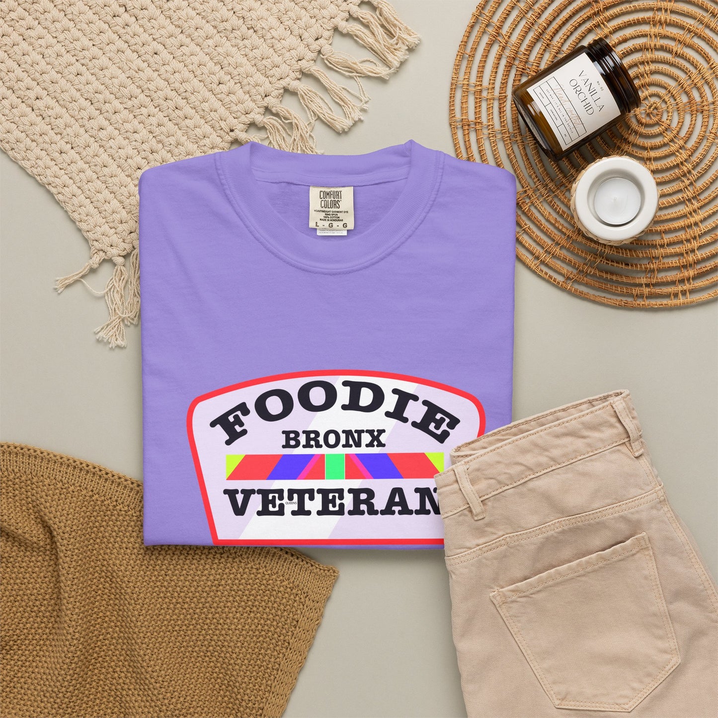 L.O.E.F Foodie Veteran Bronx Unisex Tee Shirt (Soft Pink)
