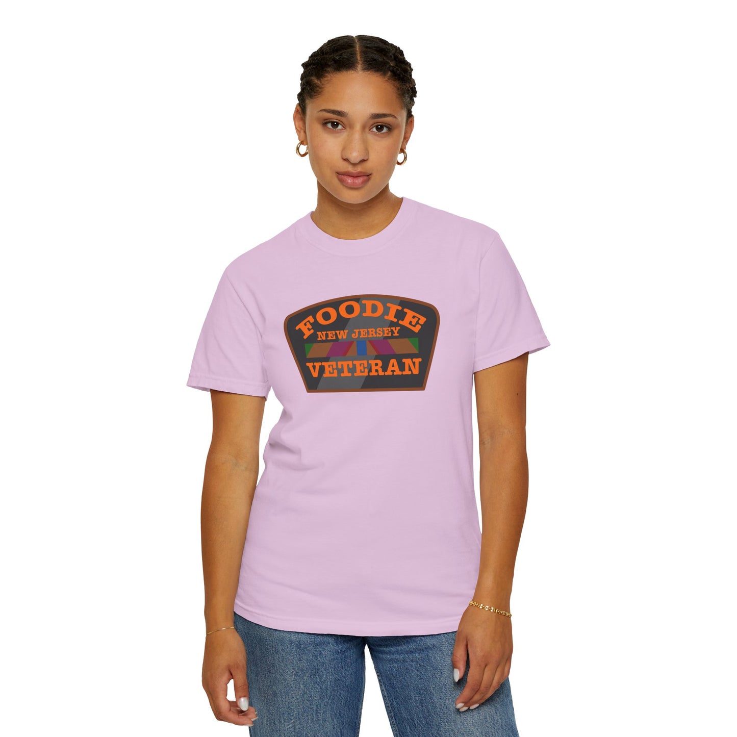 L.O.E.F Foodie Veteran NEW JERSEY Unisex Tee Shirt (Orange)