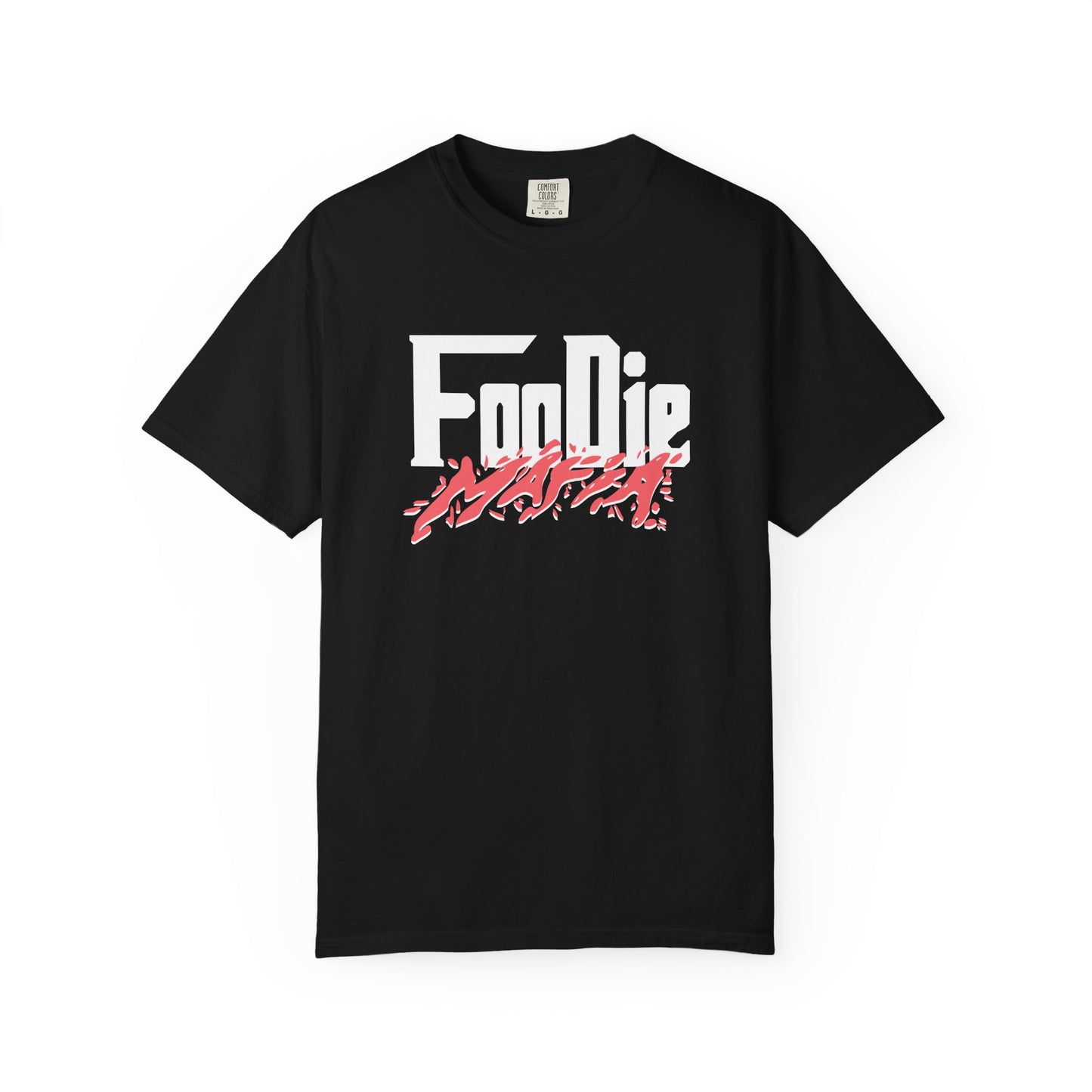 L.O.E.F White Foodie Mafia Unisex Tee Shirt (Soft Red)