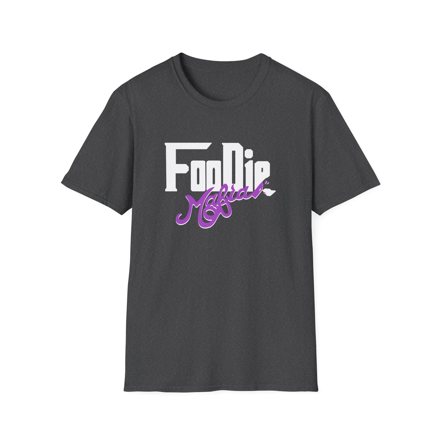 L.O.E.F White Foodie Mafia Unisex Tee Shirt  (Purple)