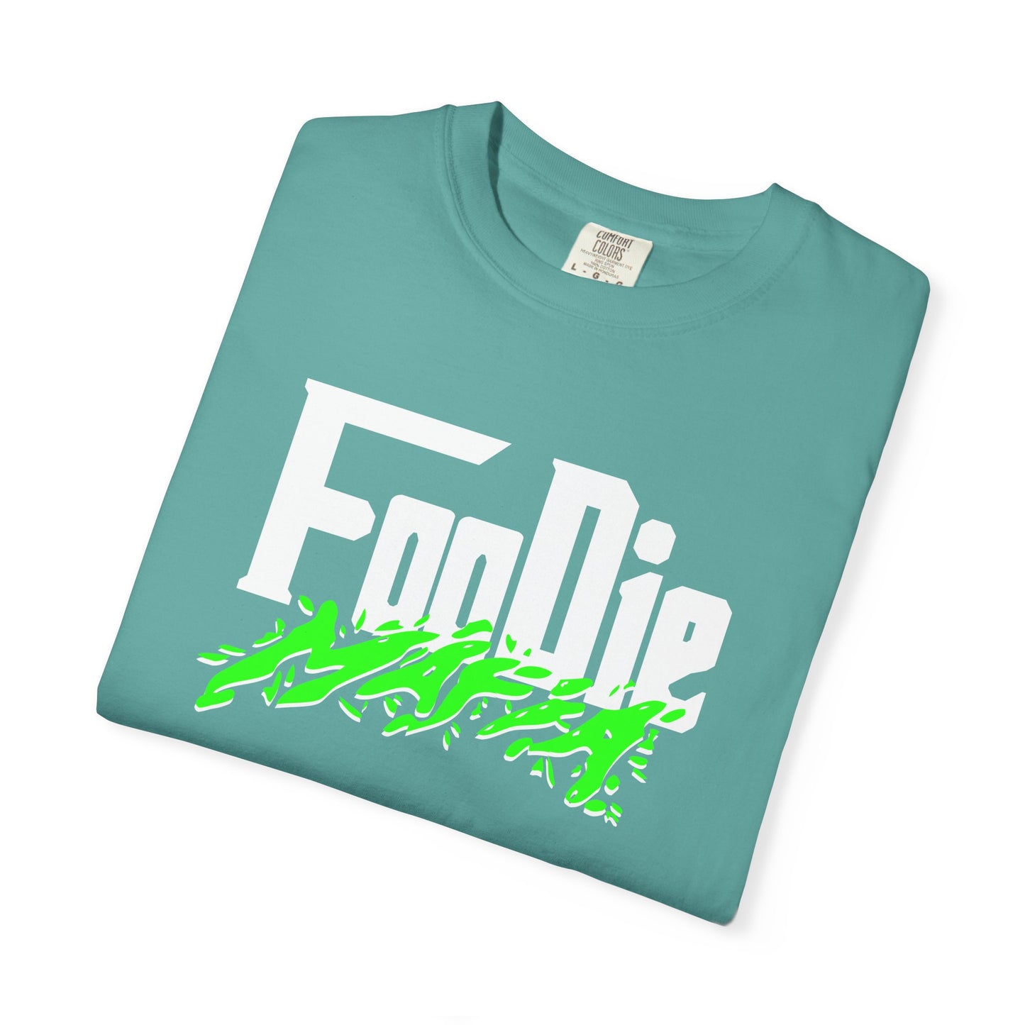 L.O.E.F White Foodie Mafia Unisex Tee Shirt (Neon Green)