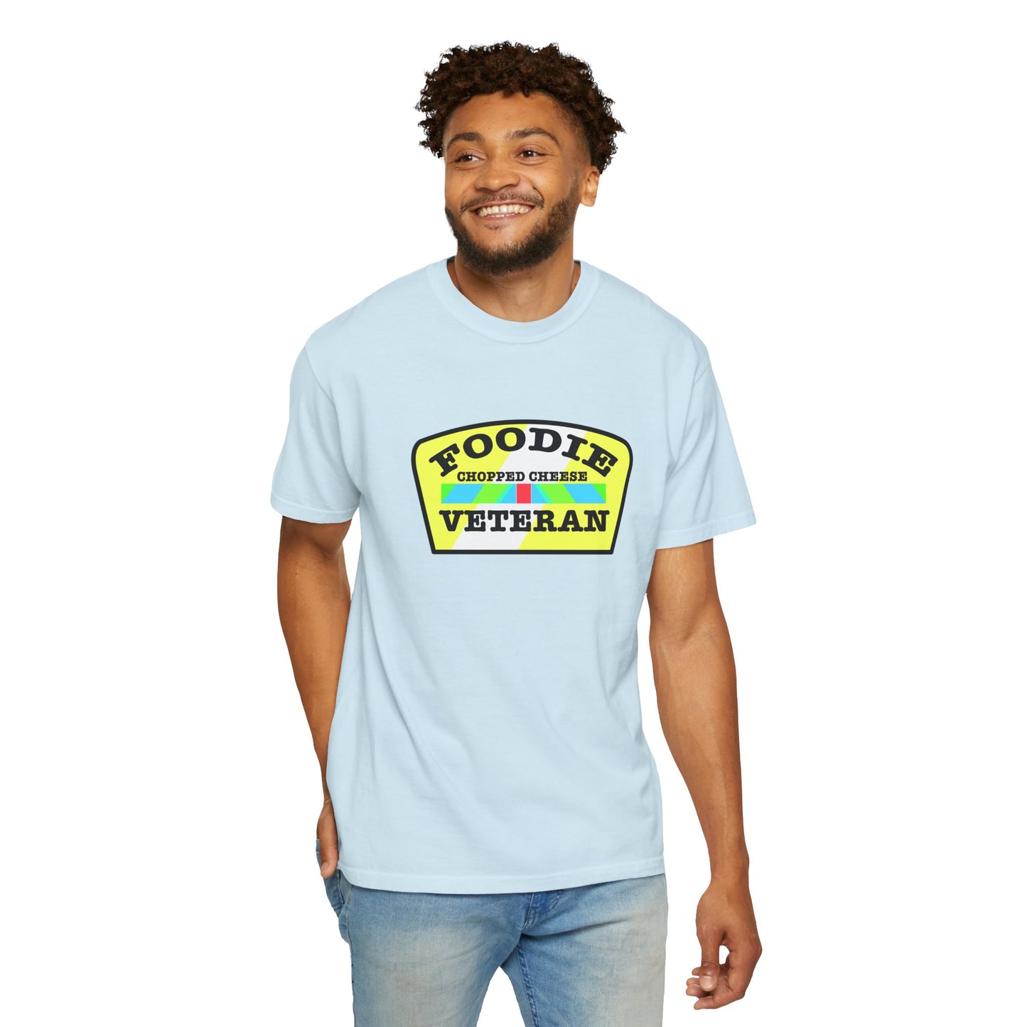 L.O.E.F Foodie Veteran Chopped Cheese Unisex Tee Shirt (Black and Yellow)