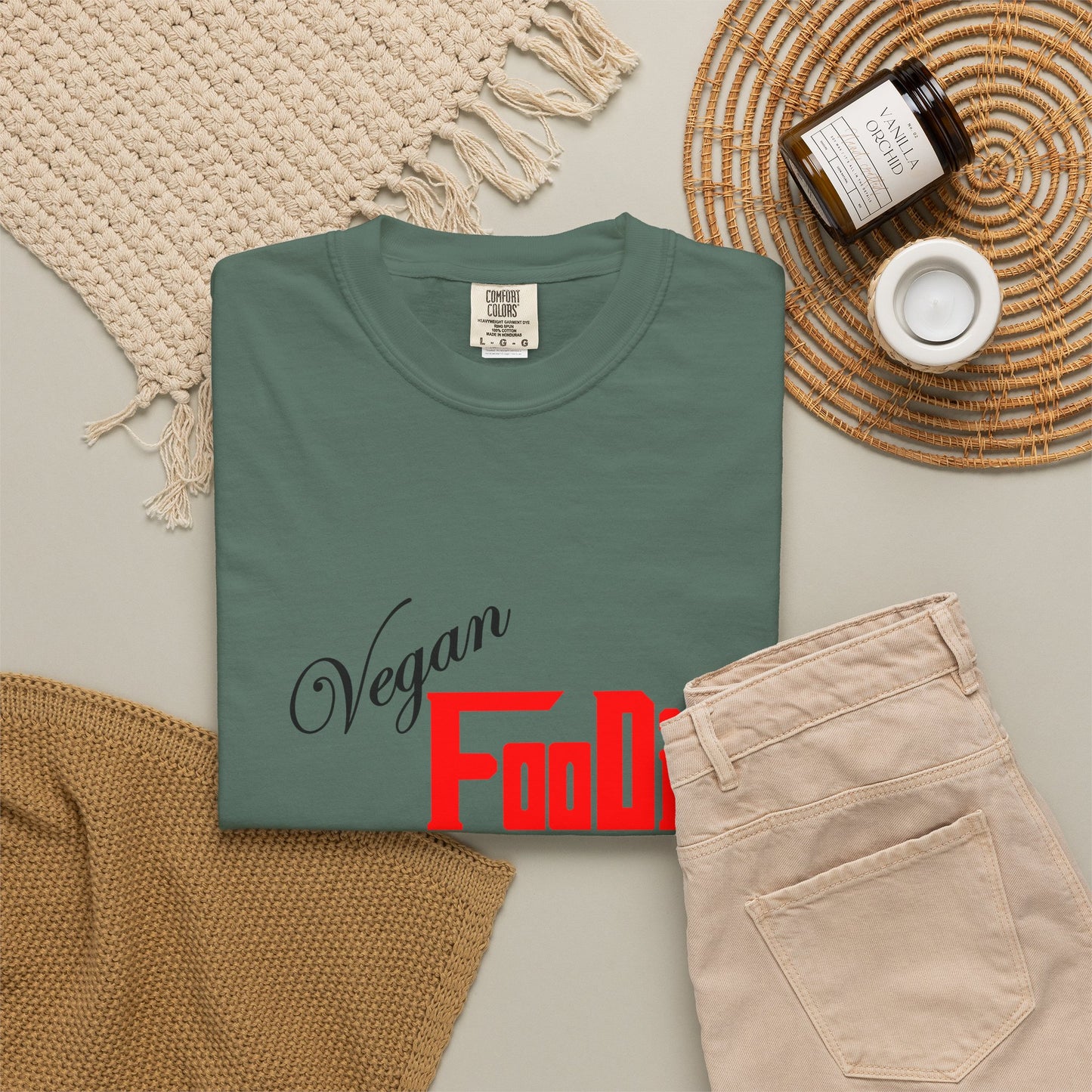 L.O.E.F Unisex Vegan Foodie Tee Shirt (Fiery Red)