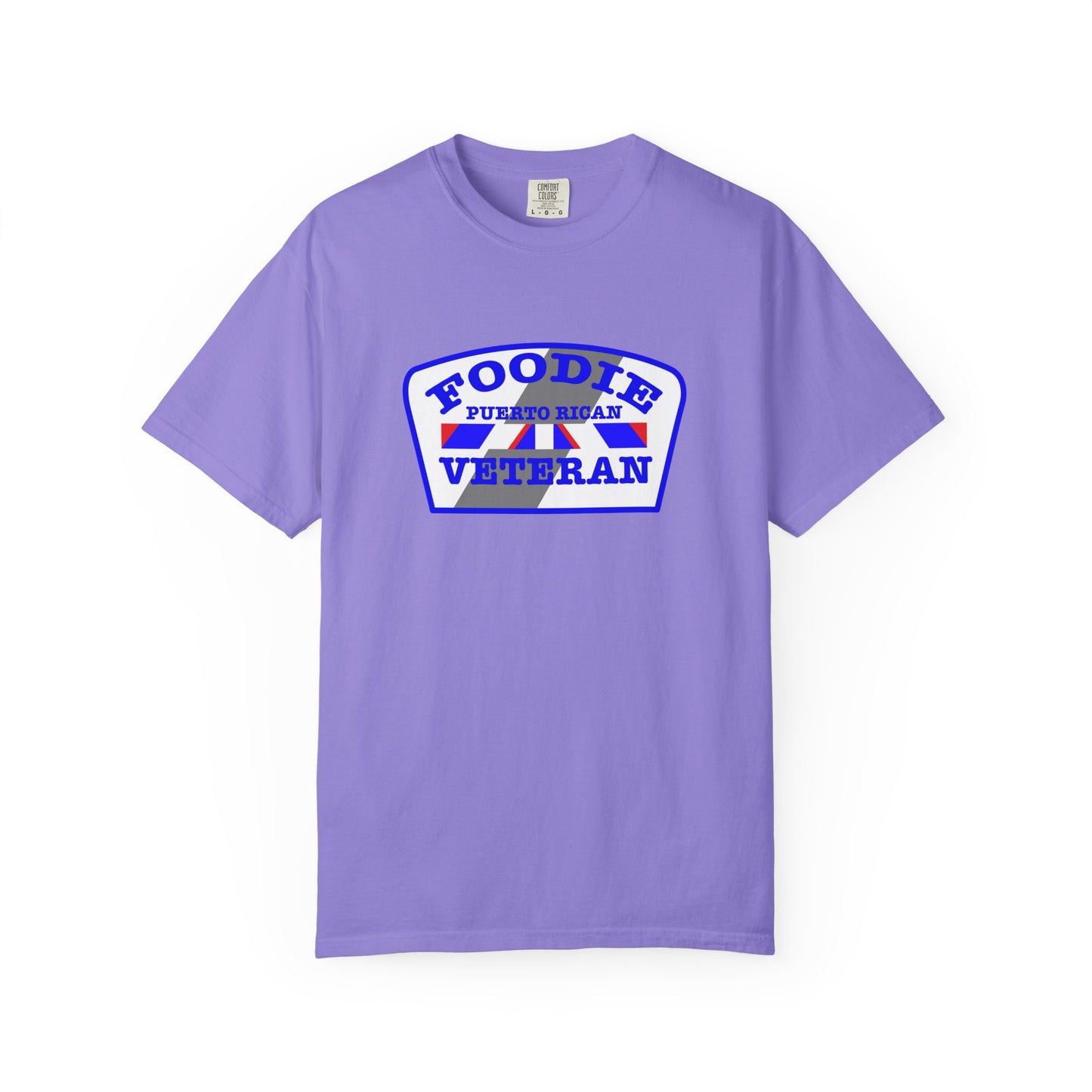 L.O.E.F Foodie Veteran Puerto Rican Unisex Tee Shirt (Blue)