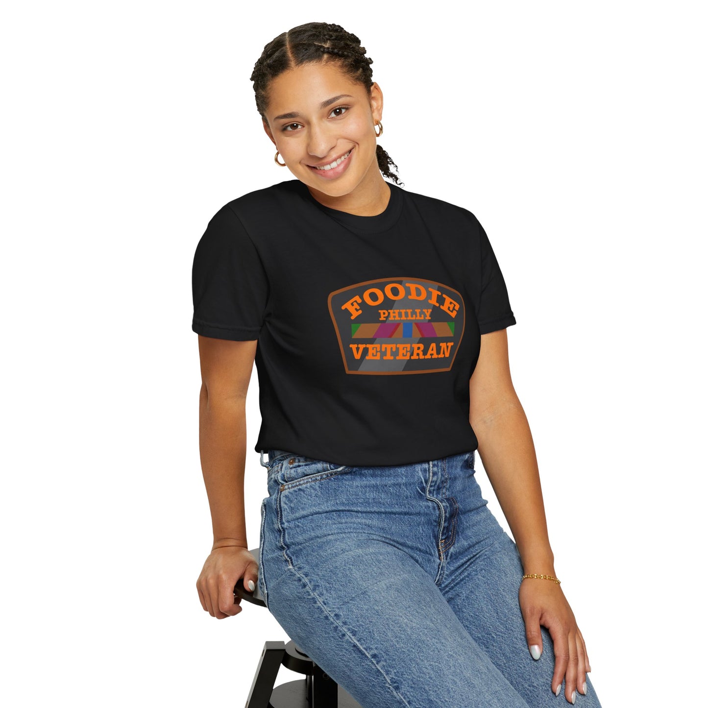 L.O.E.F Foodie Veteran PHILLY Unisex Tee Shirt (Orange)