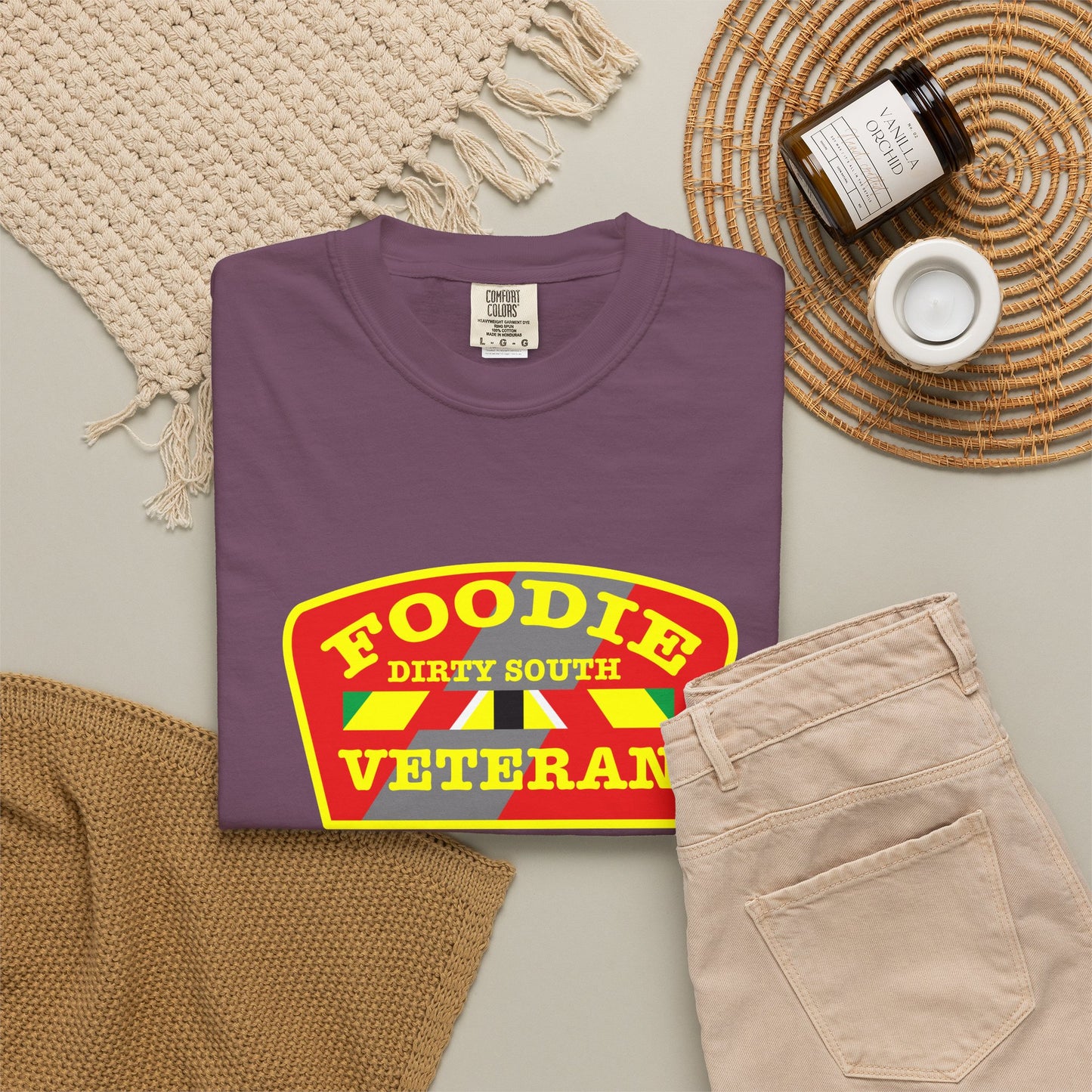 L.O.E.F Foodie Veteran DIRTY SOUTH Unisex Tee Shirt (Yellow)